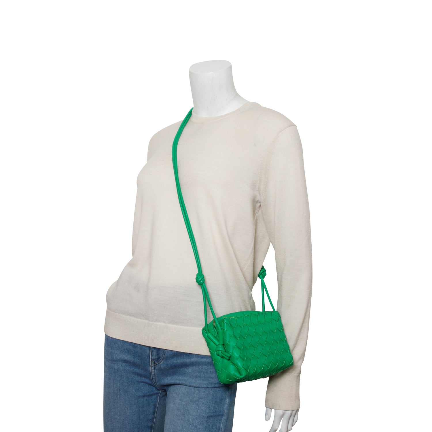 Bottega Veneta Green Nappa Intrecciato Mini Loop Camera Bag