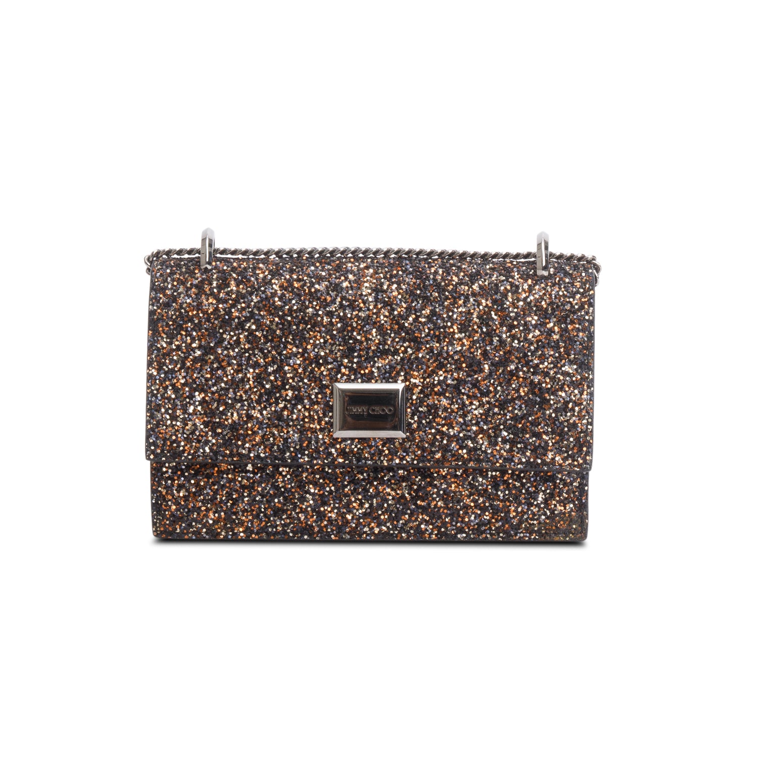 Jimmy Choo Black Brown Glitter Leni Mini Bag w/ Box & Authenticity Card