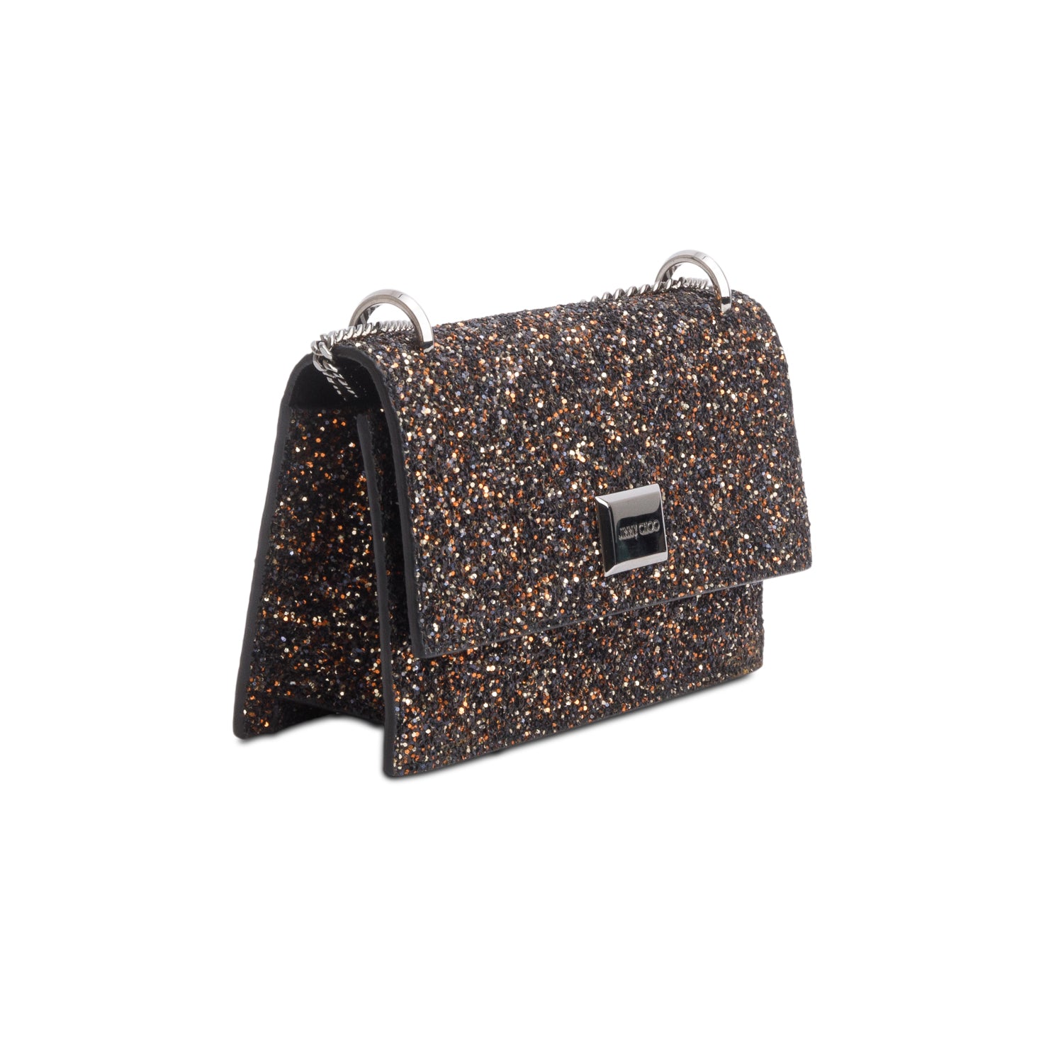 Jimmy Choo Black Brown Glitter Leni Mini Bag w/ Box & Authenticity Card