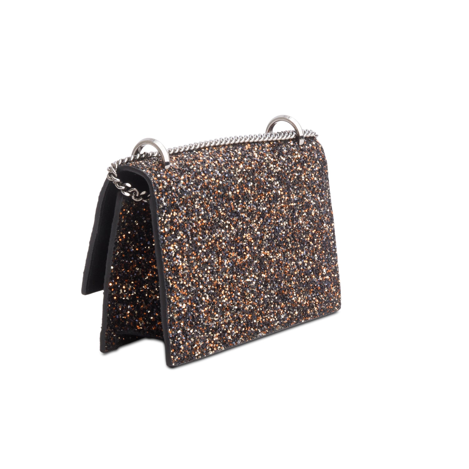 Jimmy Choo Black Brown Glitter Leni Mini Bag w/ Box & Authenticity Card