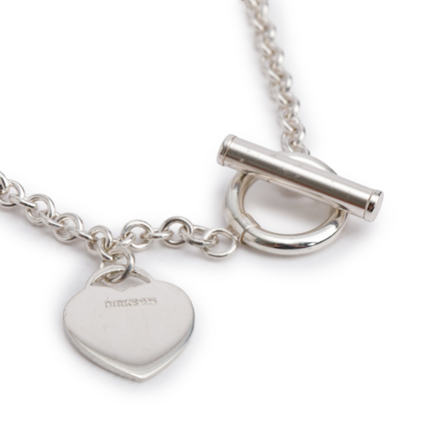 Birks Sterling Silver Small Heart Charm Toggle Necklace