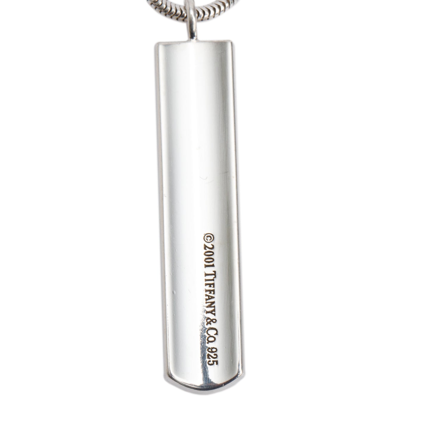 Tiffany & Co. Vintage Sterling Silver 1837 Bar Pendant Necklace