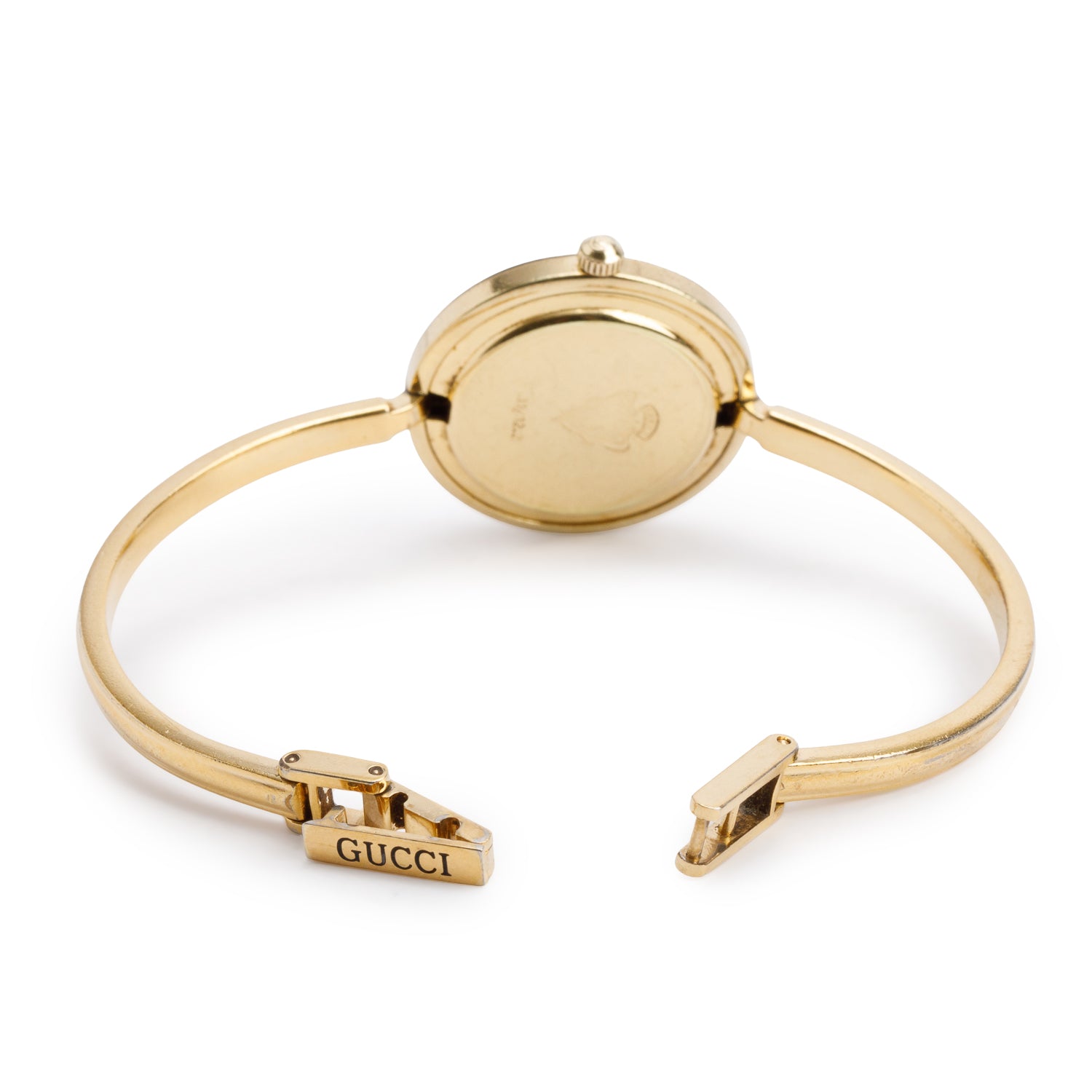 Gucci Gold Plated Stainless Steel 1100 Series 26 MM Watch White Dial w/ Box & 12 Multicolour Bezels