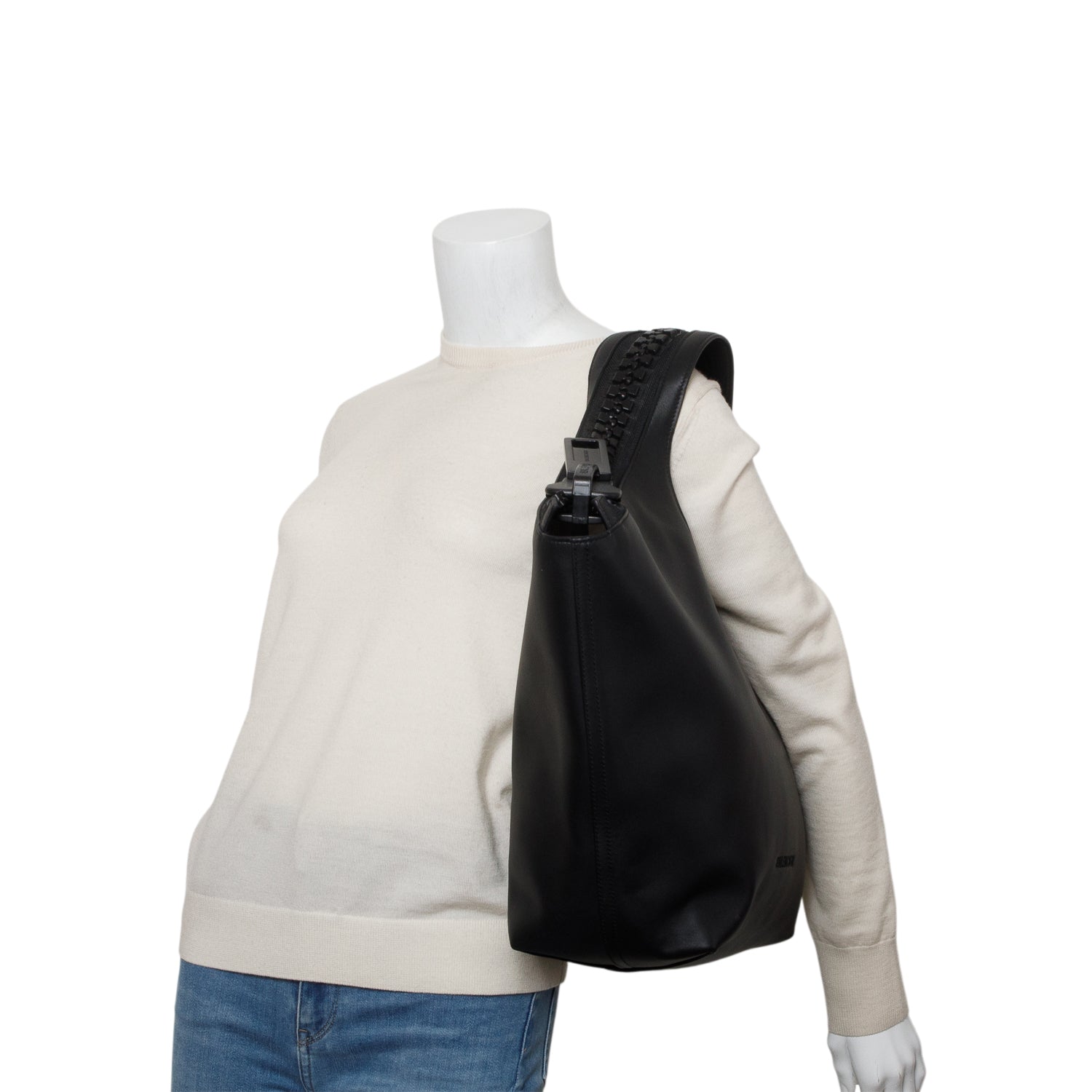 Balenciaga Black Calfskin Megazip Medium Hobo