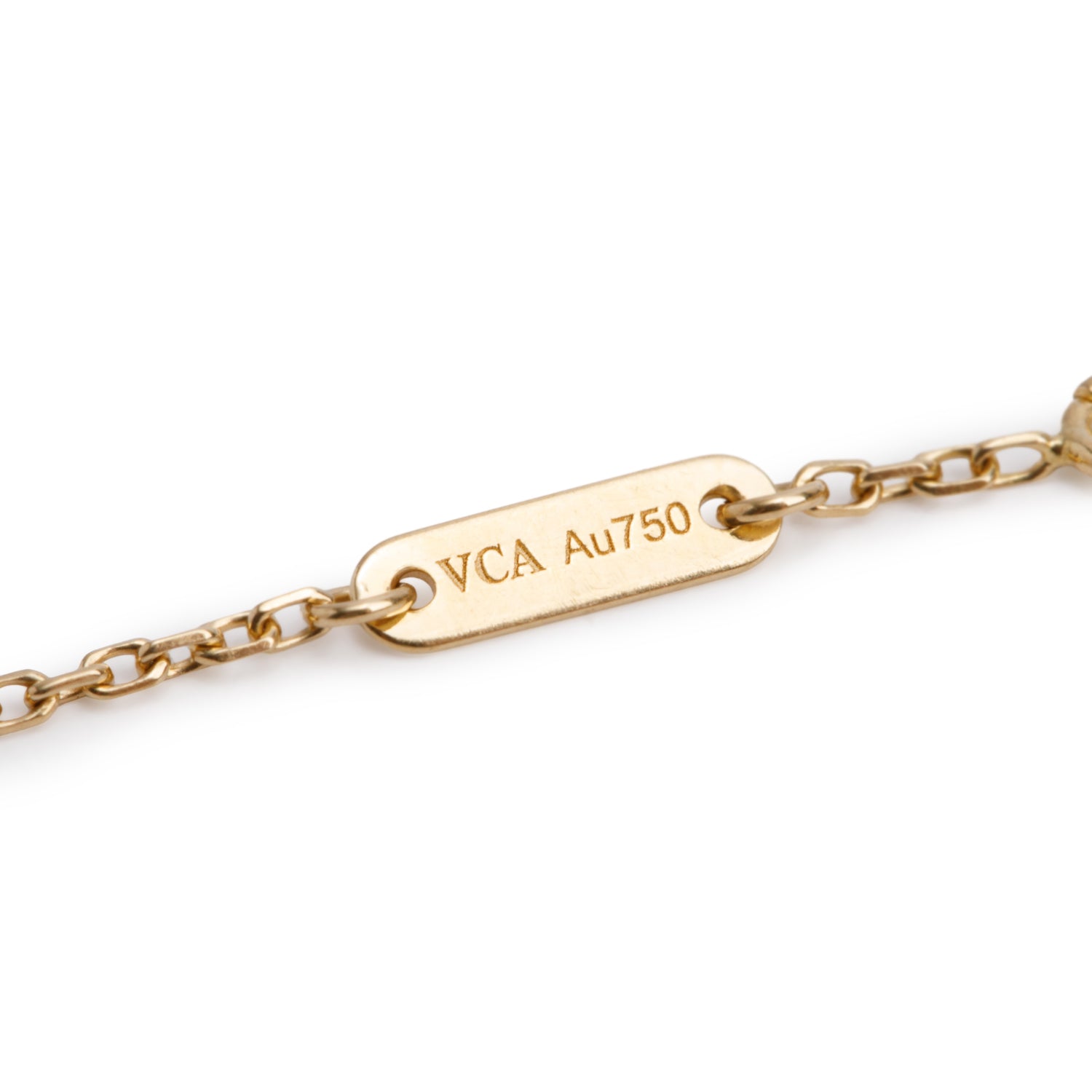 Van Cleef & Arpels 2022 18k Yellow Gold Sweet Alhambra 1 Motif Mother of Pearl Bracelet w/ Pouch & Certificate