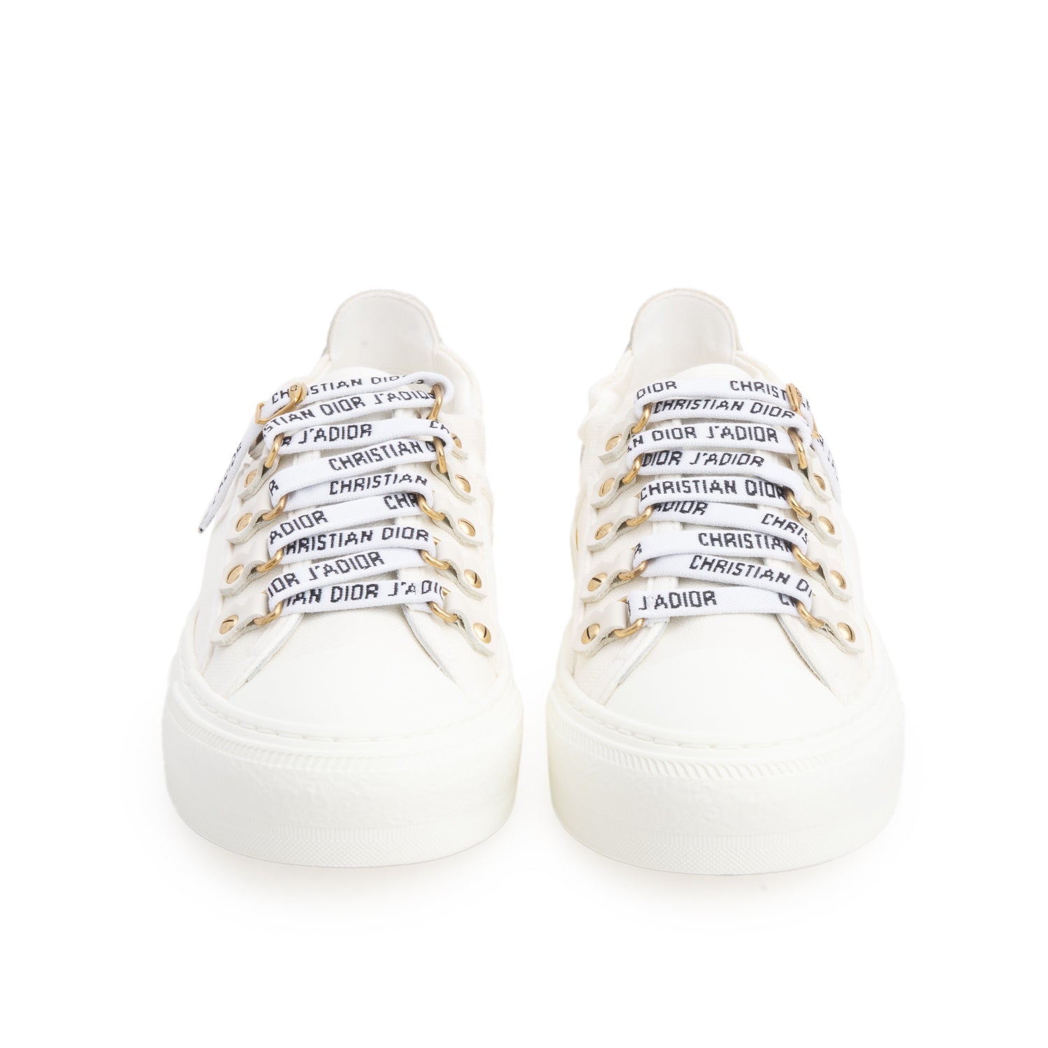 Christian Dior 2021 Off White Oblique Embroidered Cotton Walk'n'Dior Sneakers, Women's Size 35