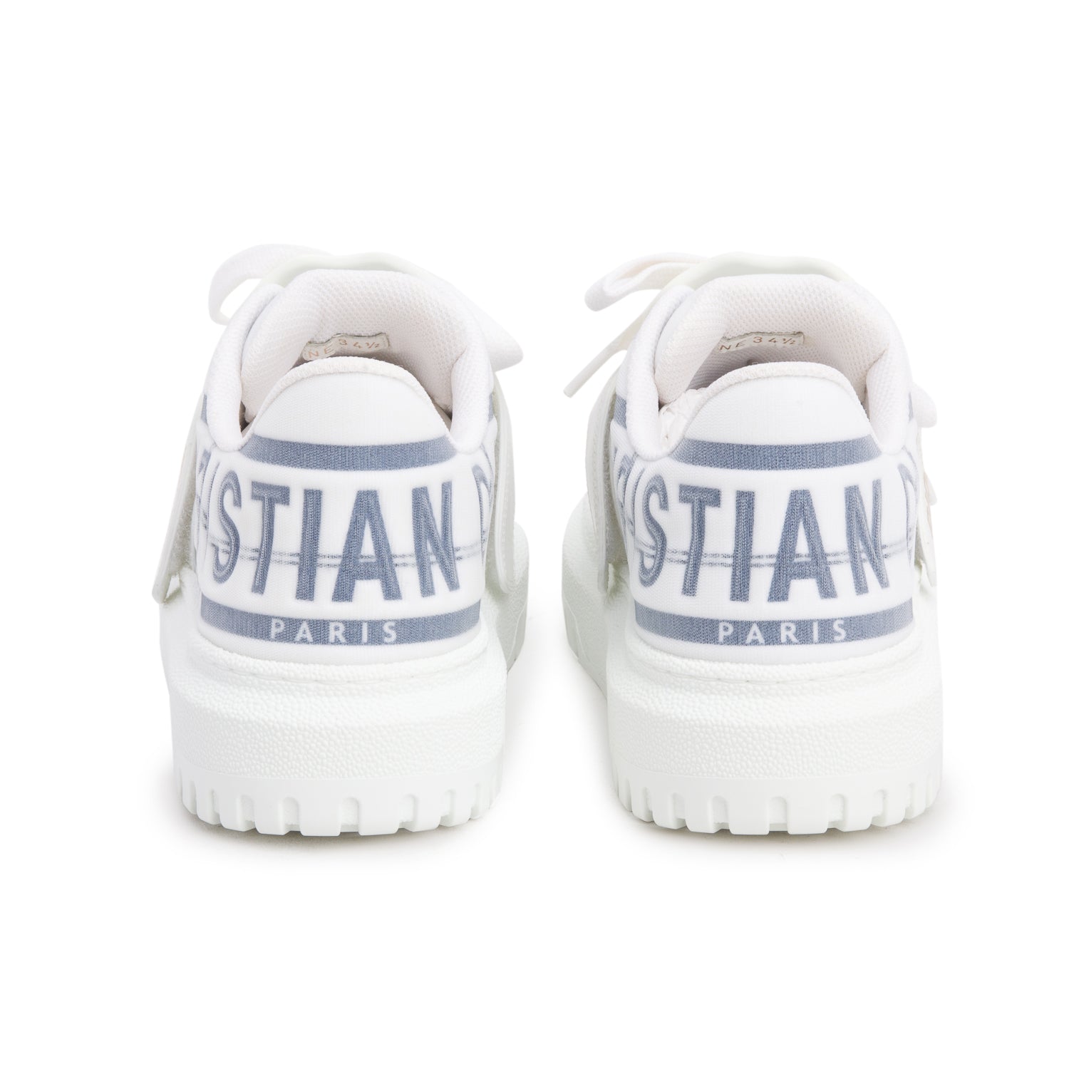 Christian Dior White/Blue Nylon Mesh Dior-ID Platform Sneakers, Women's Size 34.5 w/ Box