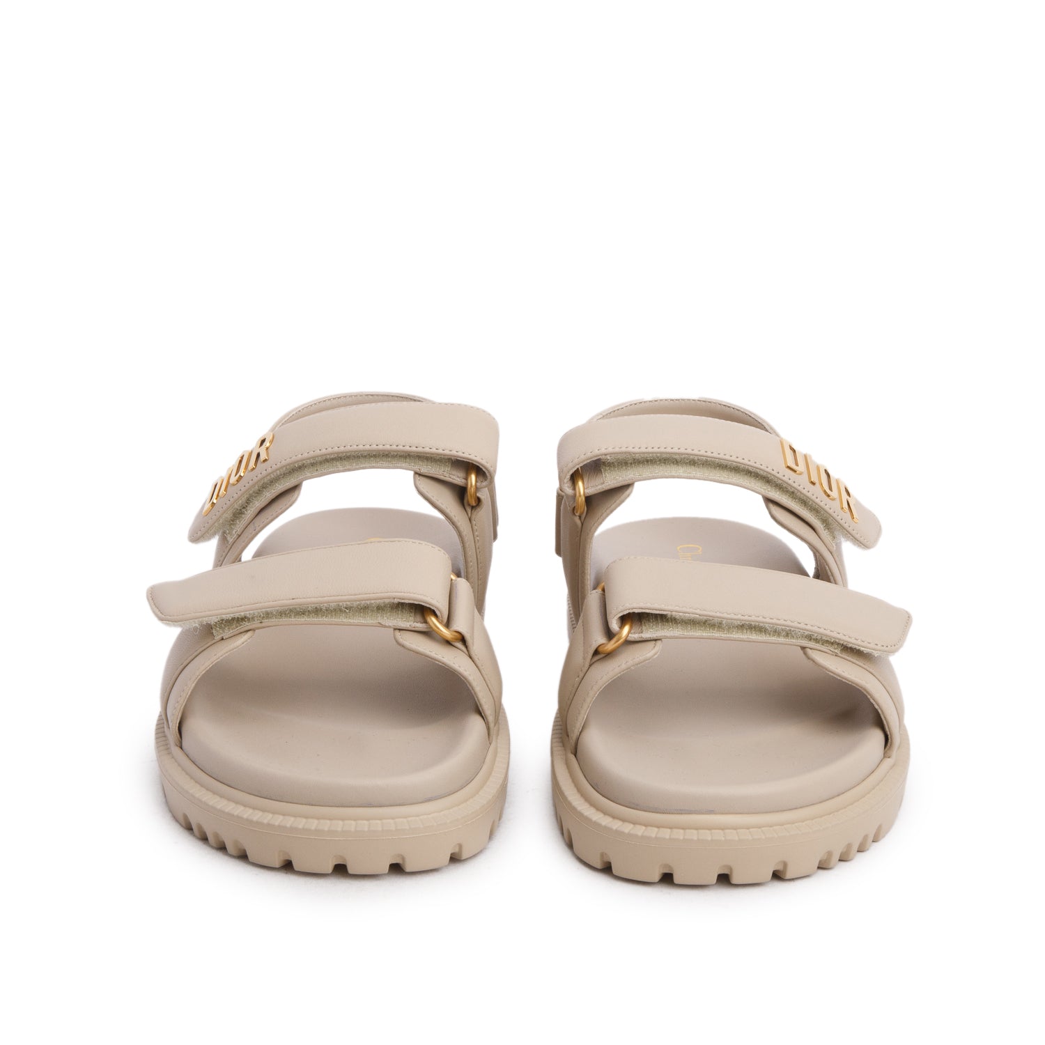 Christian Dior 2023 Beige Lambskin Dioract 10mm Sandals, Women's Size 36.5 w/ Box