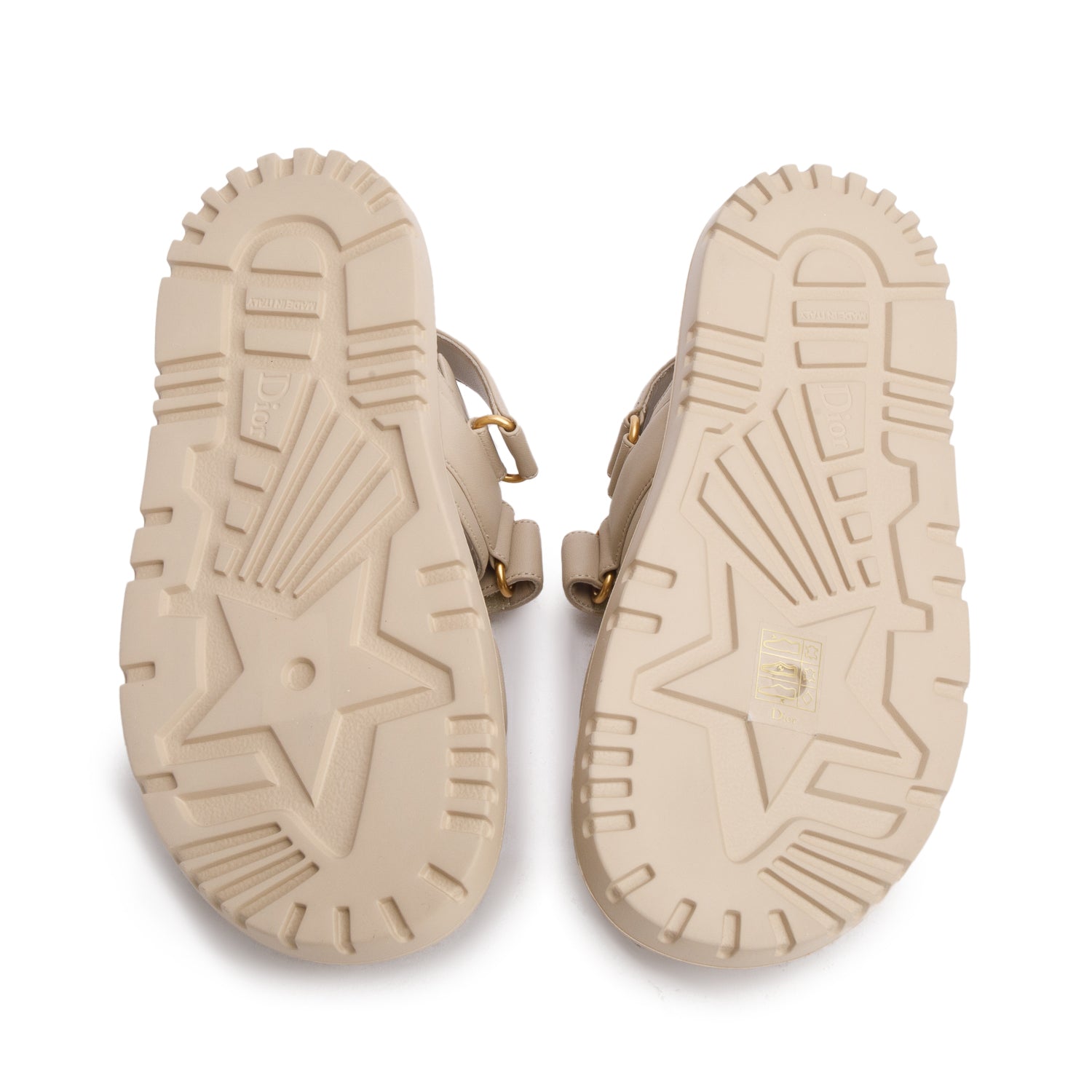 Christian Dior 2023 Beige Lambskin Dioract 10mm Sandals, Women's Size 36.5 w/ Box
