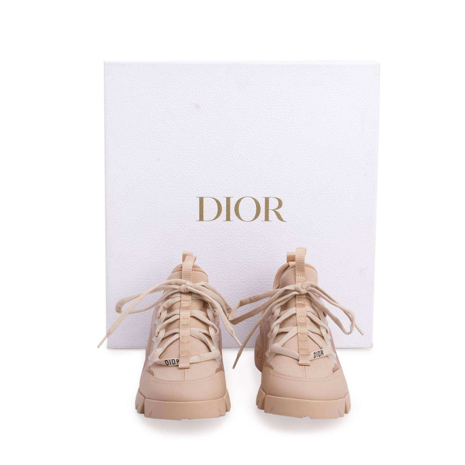 Christian Dior Pink Neoprene Rubber D-Connect Sneakers, Women's Size 34.5 w/ Box