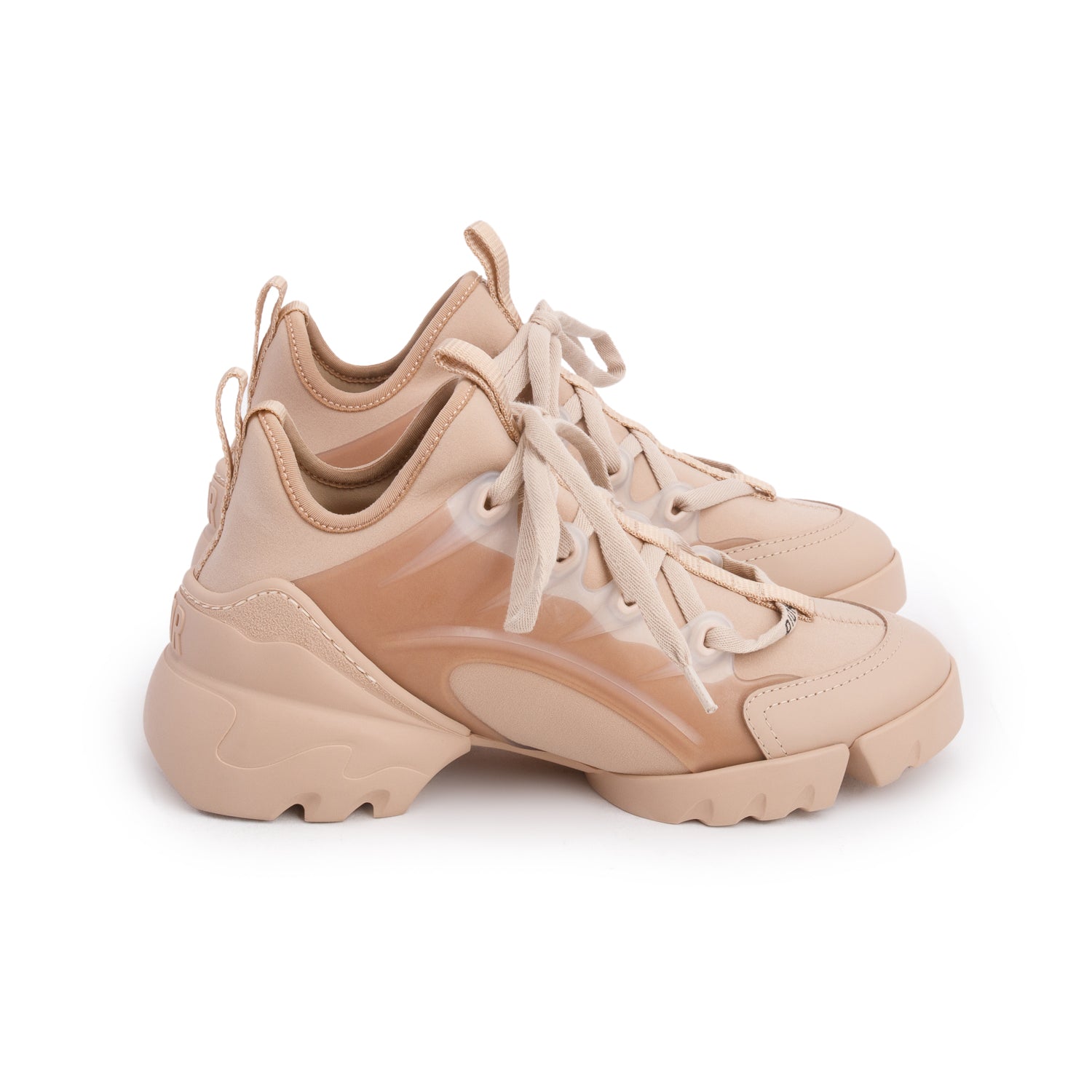 Christian Dior Pink Neoprene Rubber D-Connect Sneakers, Women's Size 34.5 w/ Box