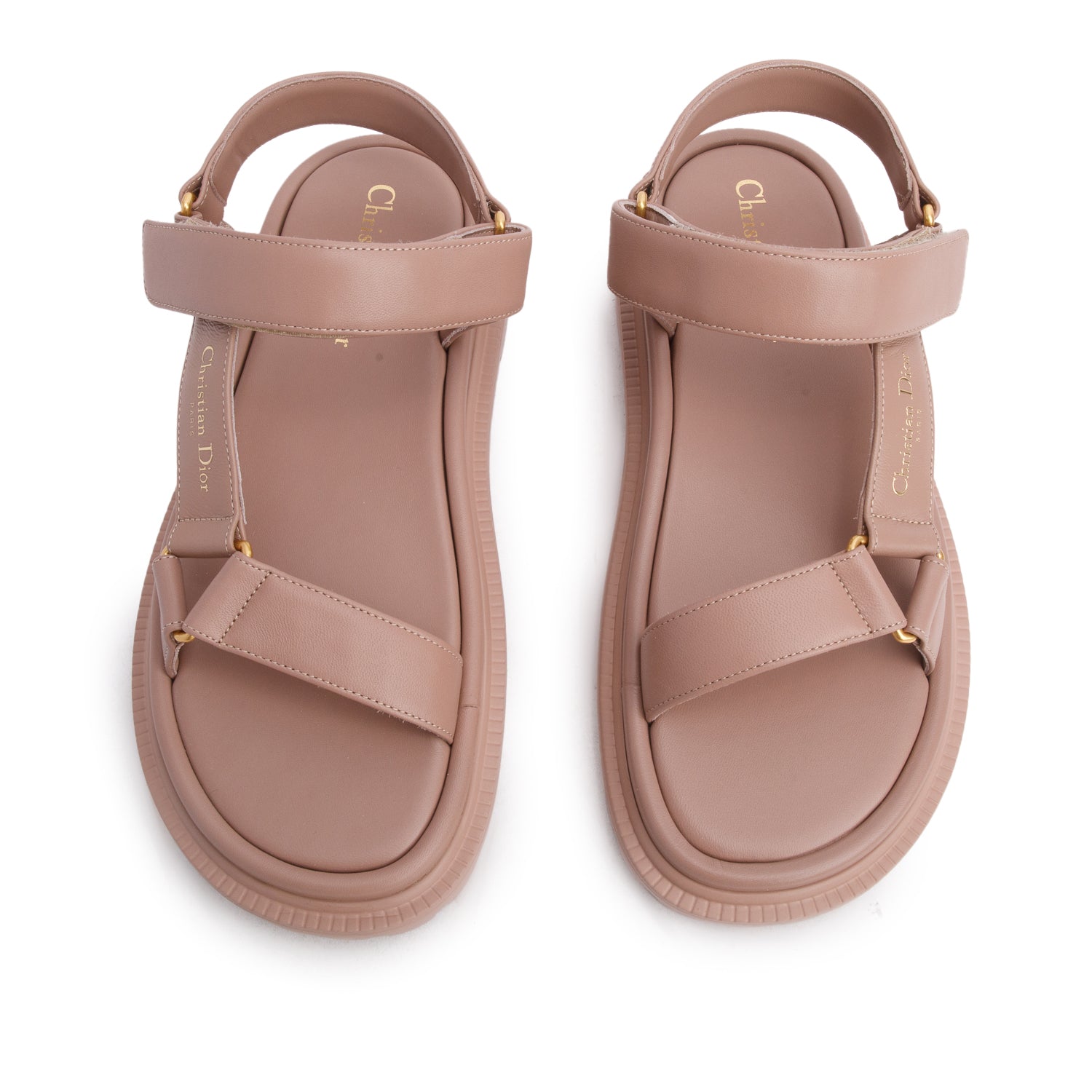 Christian Dior 2023 Pink Lambskin Leather D-Wave Sandals, Women's Size 38 w/ Box