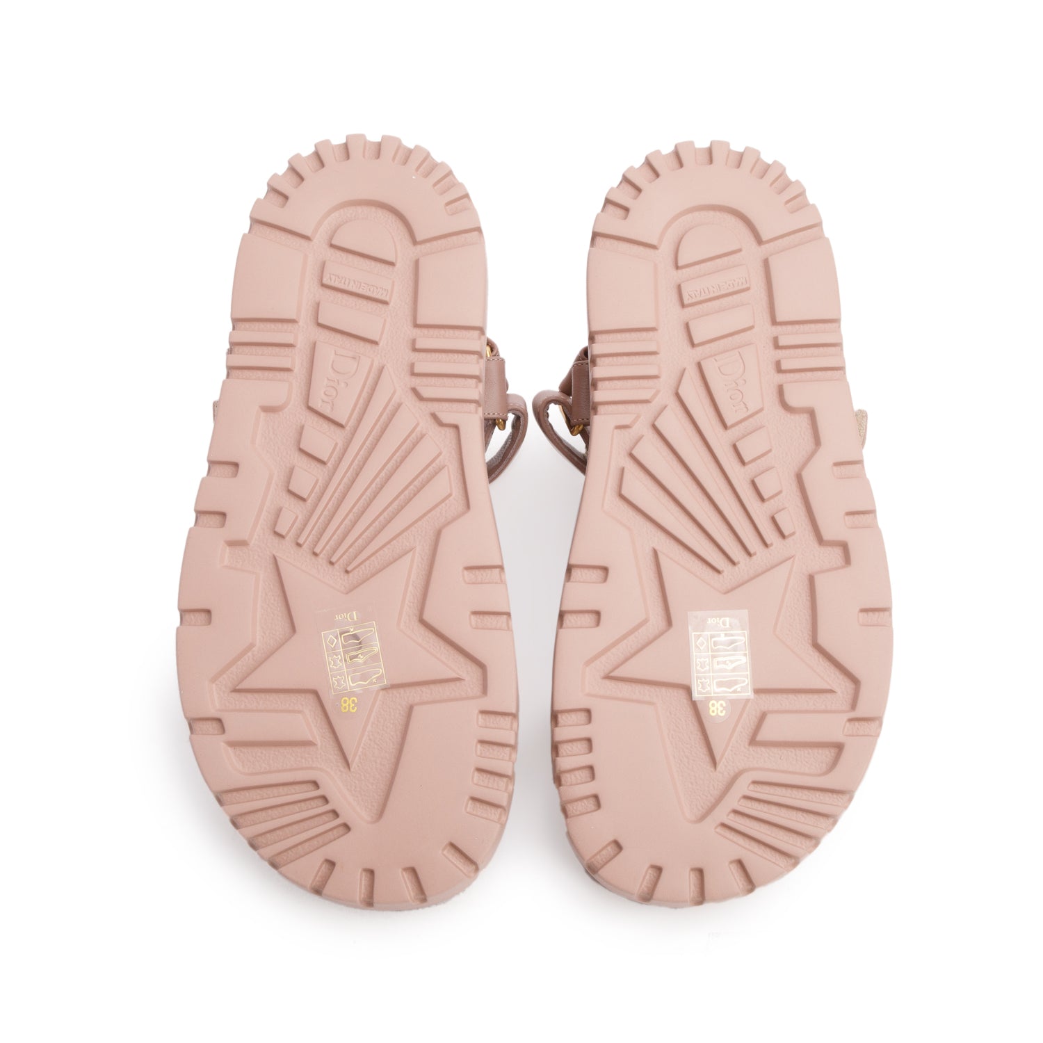 Christian Dior 2023 Pink Lambskin Leather D-Wave Sandals, Women's Size 38 w/ Box