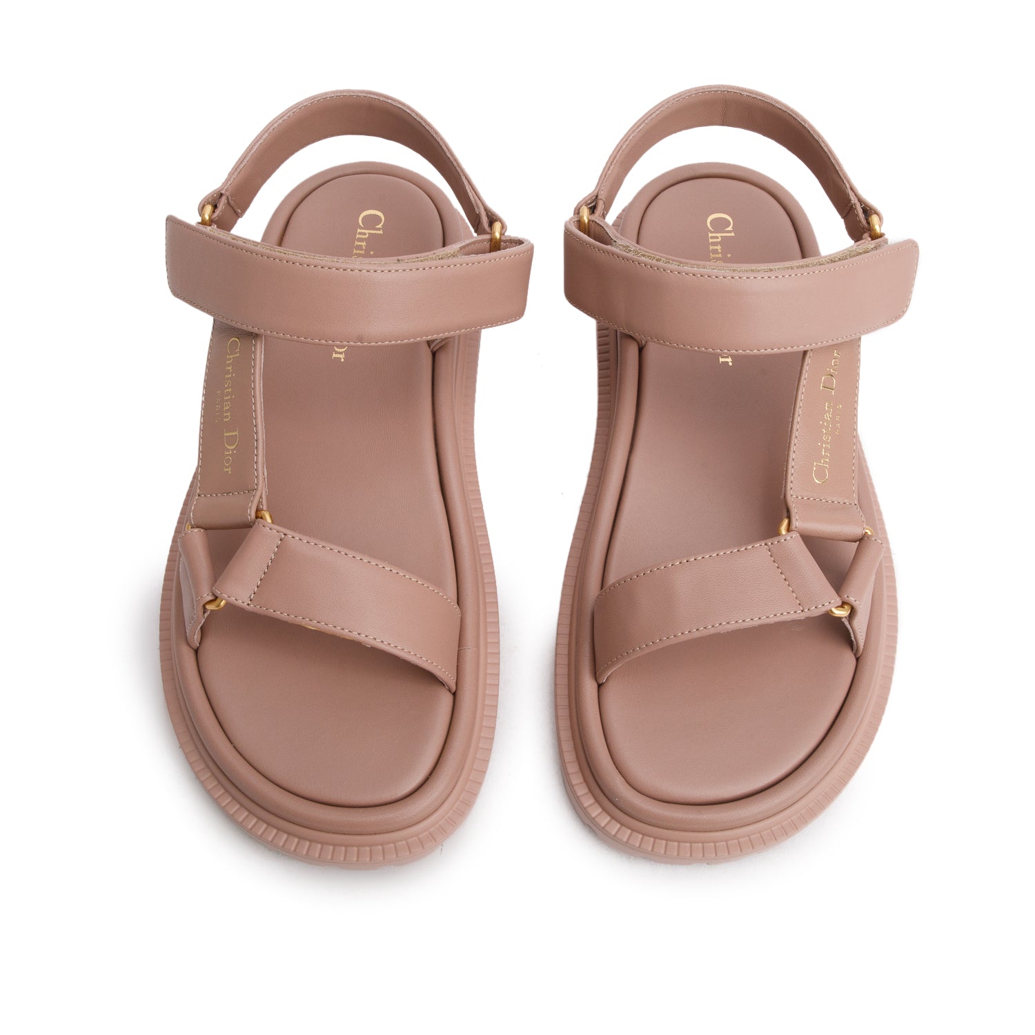 Christian Dior 2023 Pink Lambskin Leather D-Wave Sandals, Women's Size 36.5 w/ Box
