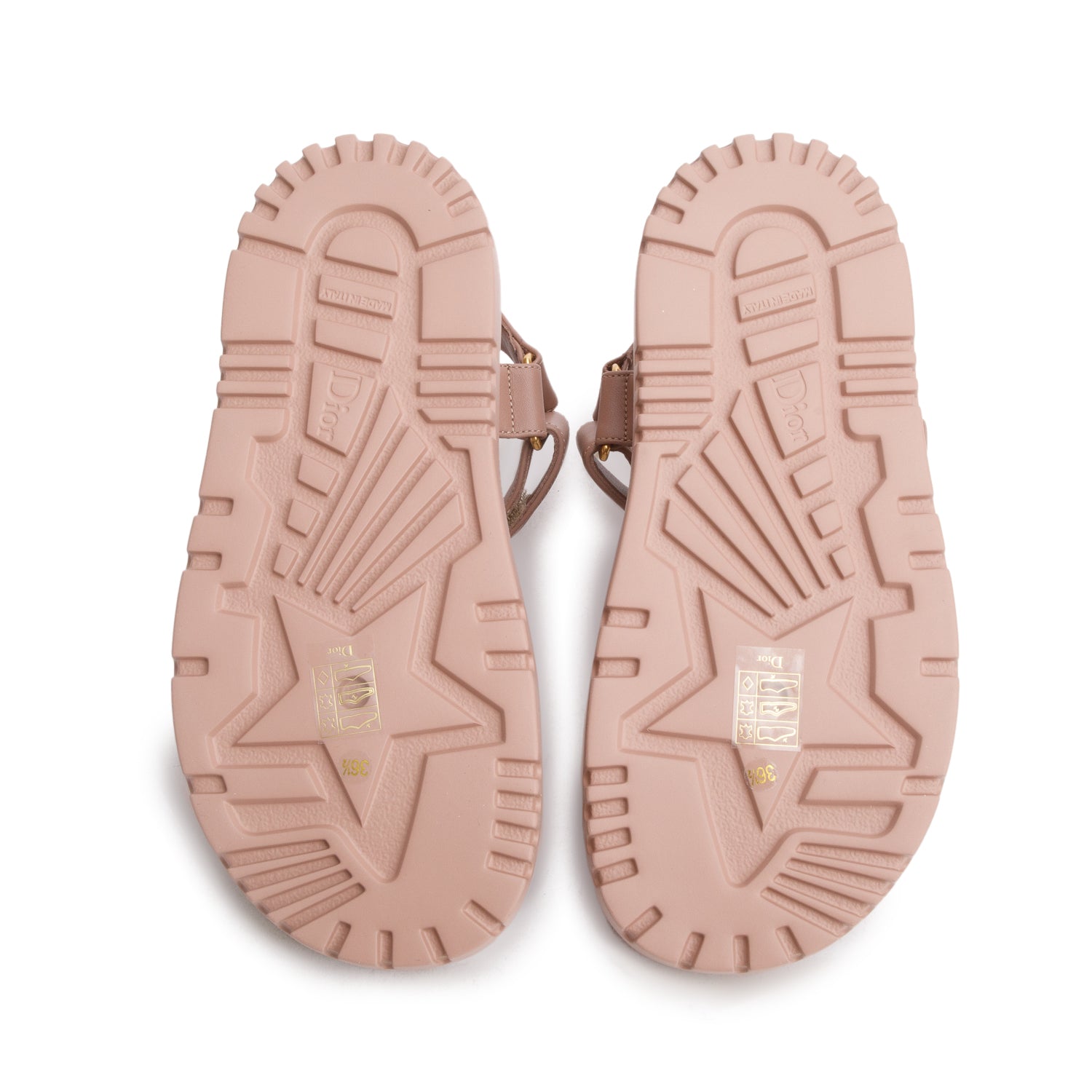 Christian Dior 2023 Pink Lambskin Leather D-Wave Sandals, Women's Size 36.5 w/ Box