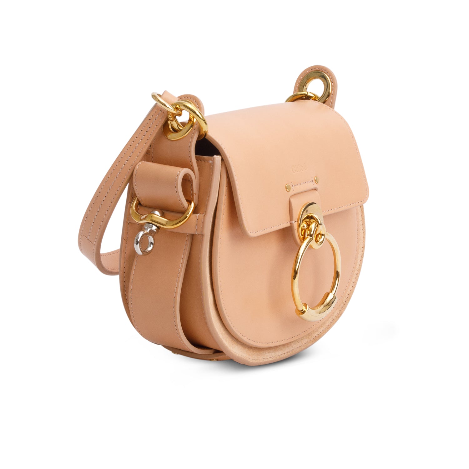 Chloe 2020 Peach Calfskin Small Tess Bag w/ Strap