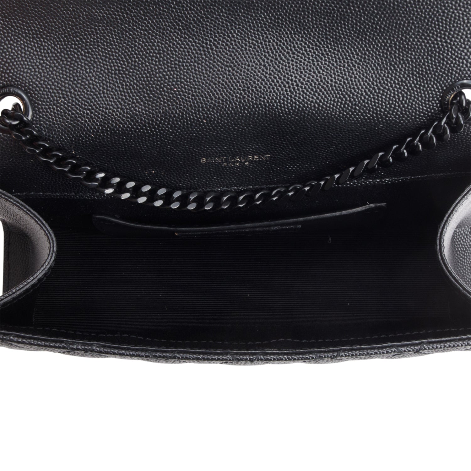 Saint Laurent 2021 Black Grain de Poudre Textured Mixed Matelasse Triquilt Small Monogram Satchel