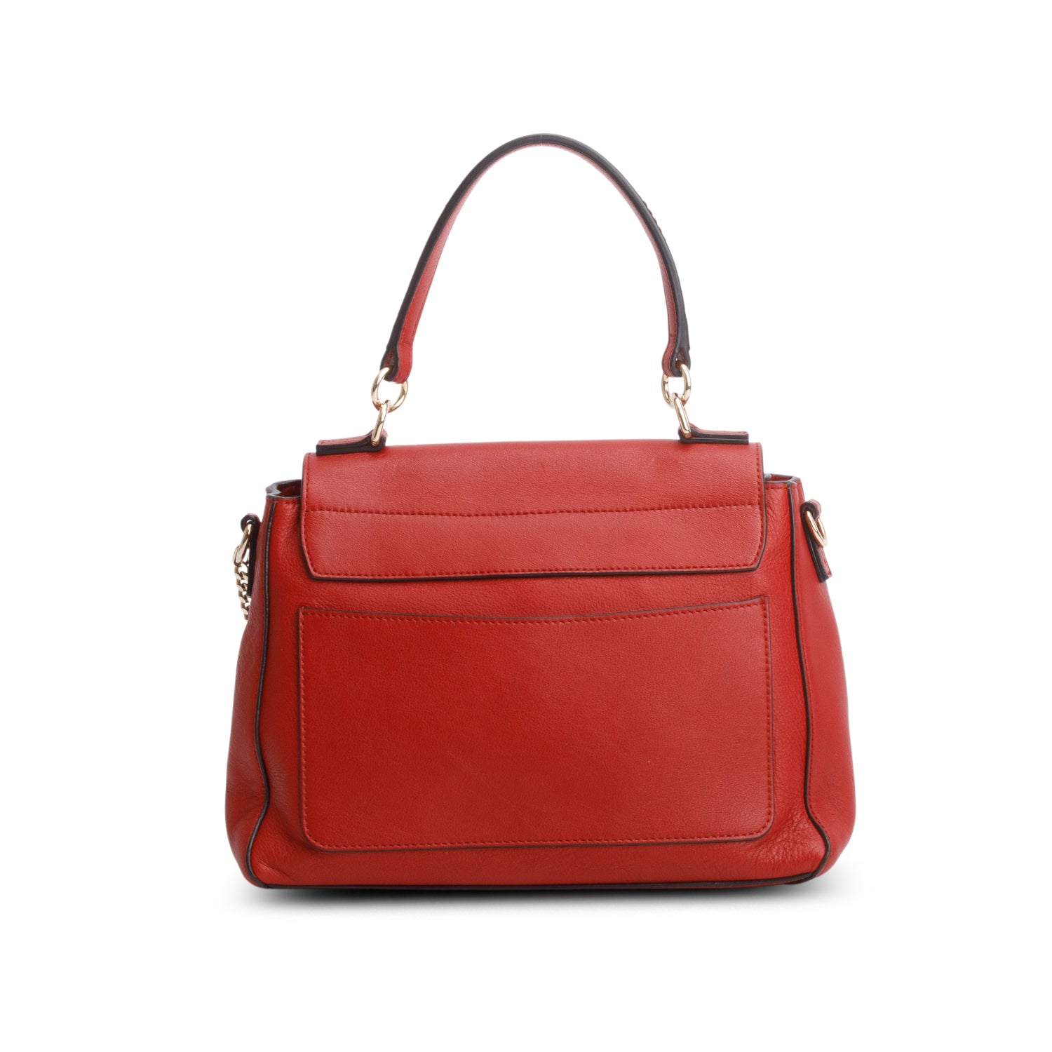 Chloe Red Calfskin Small Faye Day Shoulder Bag w/ Authenticity Card & Strap