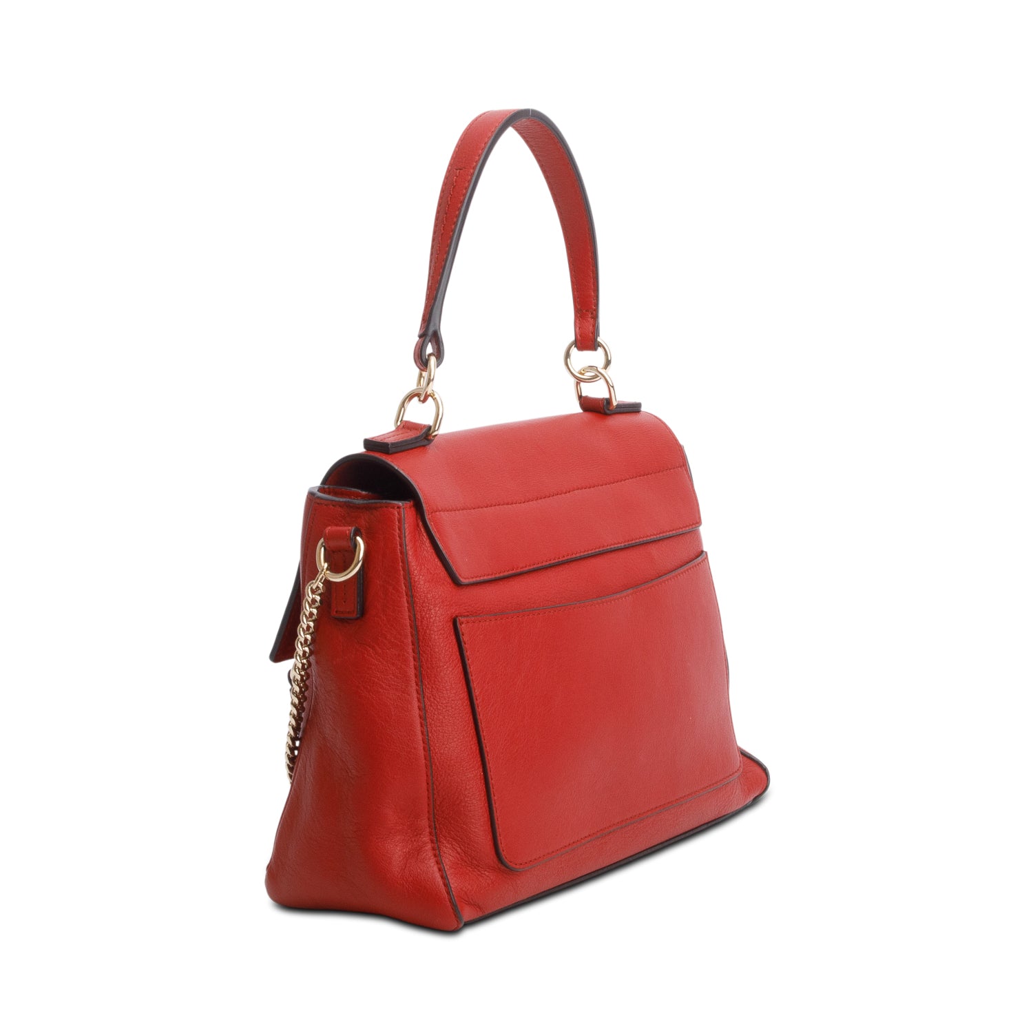 Chloe Red Calfskin Small Faye Day Shoulder Bag w/ Authenticity Card & Strap