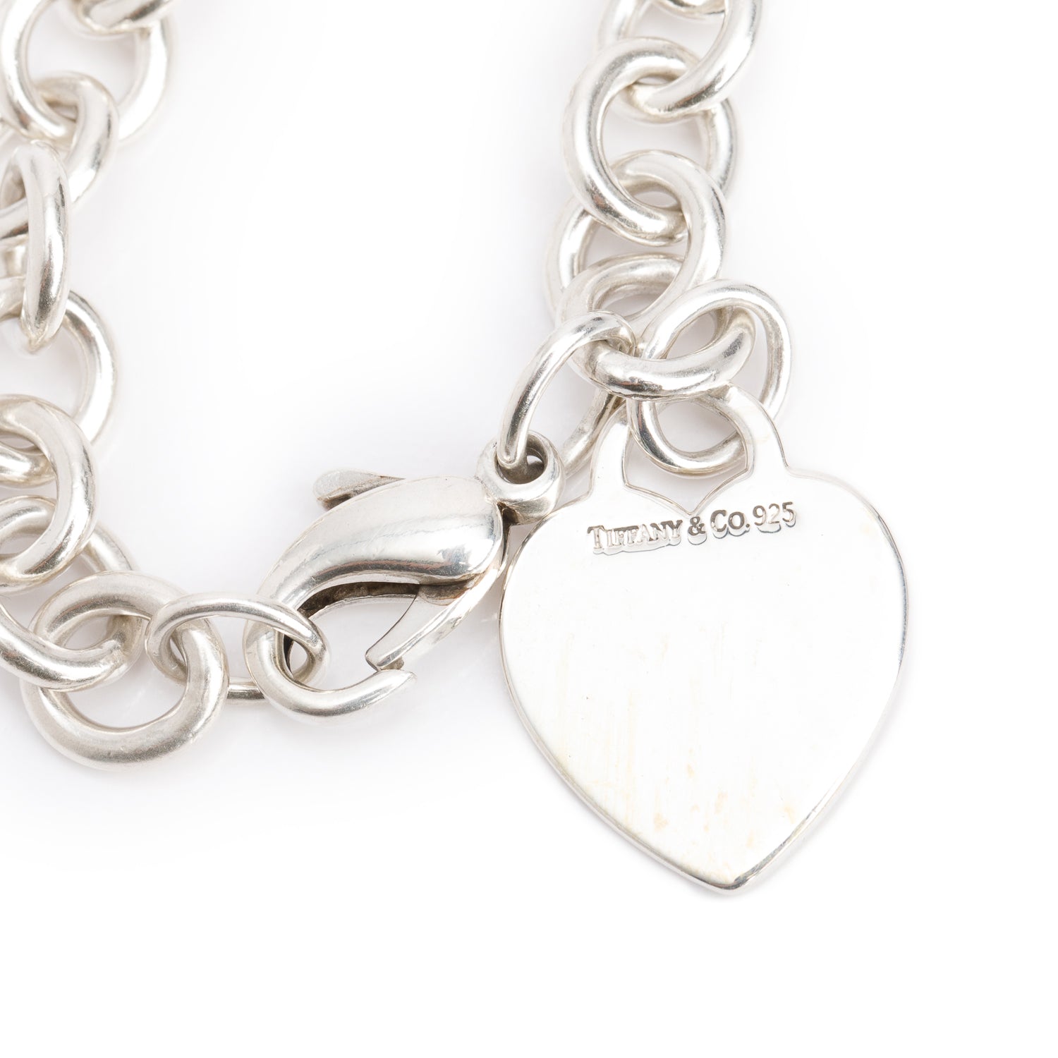 Tiffany & Co. Sterling Silver Heart Tag Charm Bracelet