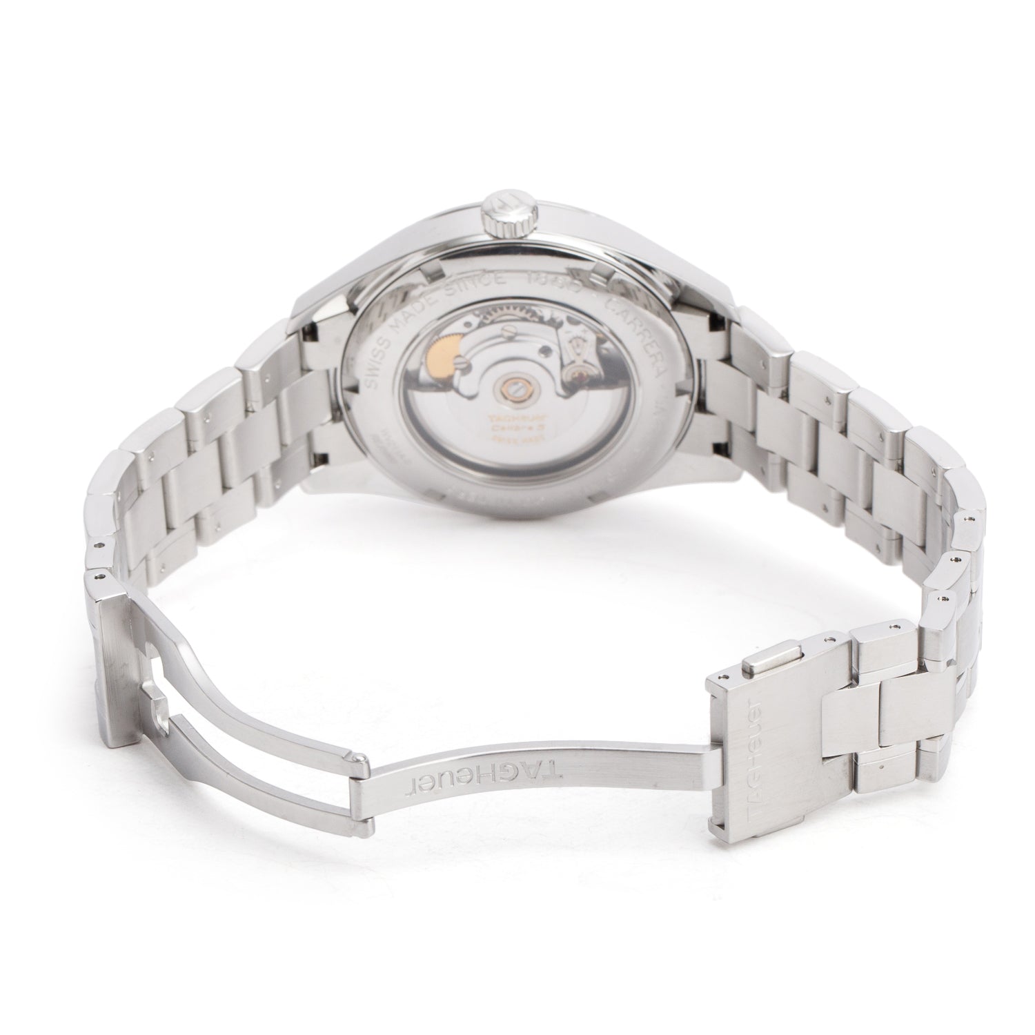 Tag Heuer Stainless Steel Carrera Calibre 5 39 MM Automatic Watch Silver Dial WV211A-0