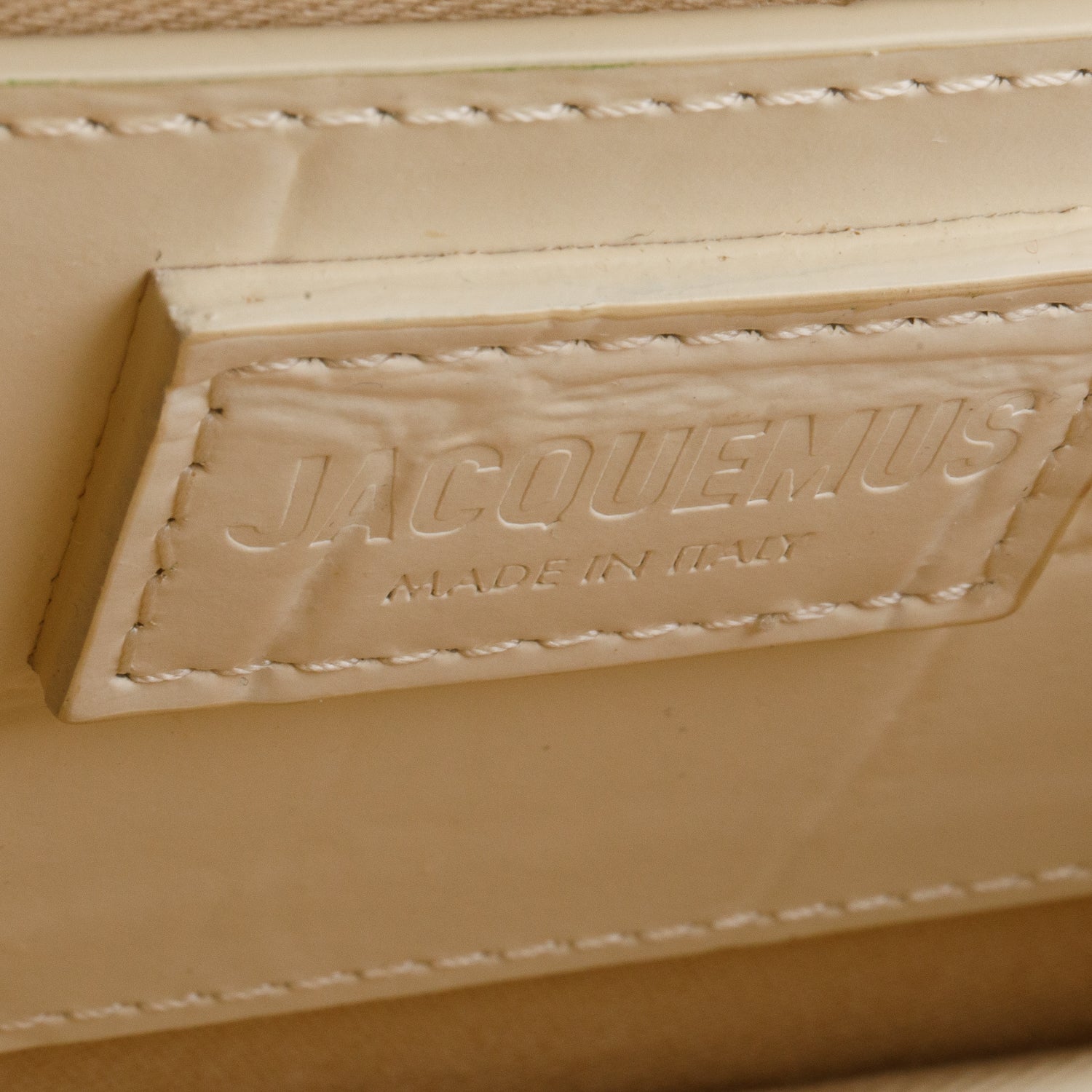 Jacquemus Cream Croc Embossed Glazed Calfskin Le Grand Bambino w/ Strap