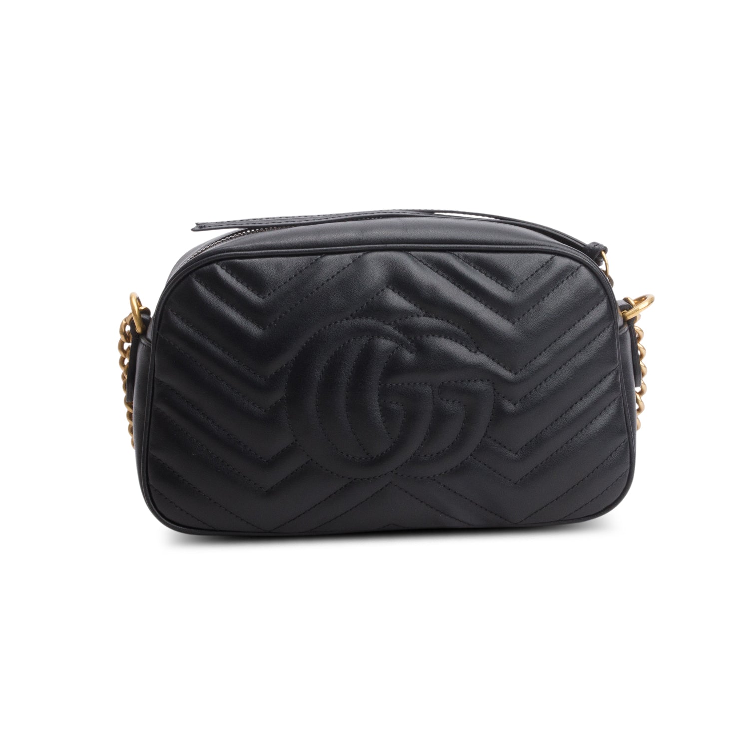 Gucci Black GG Marmont Matelasse Small Camera Bag w/ Box
