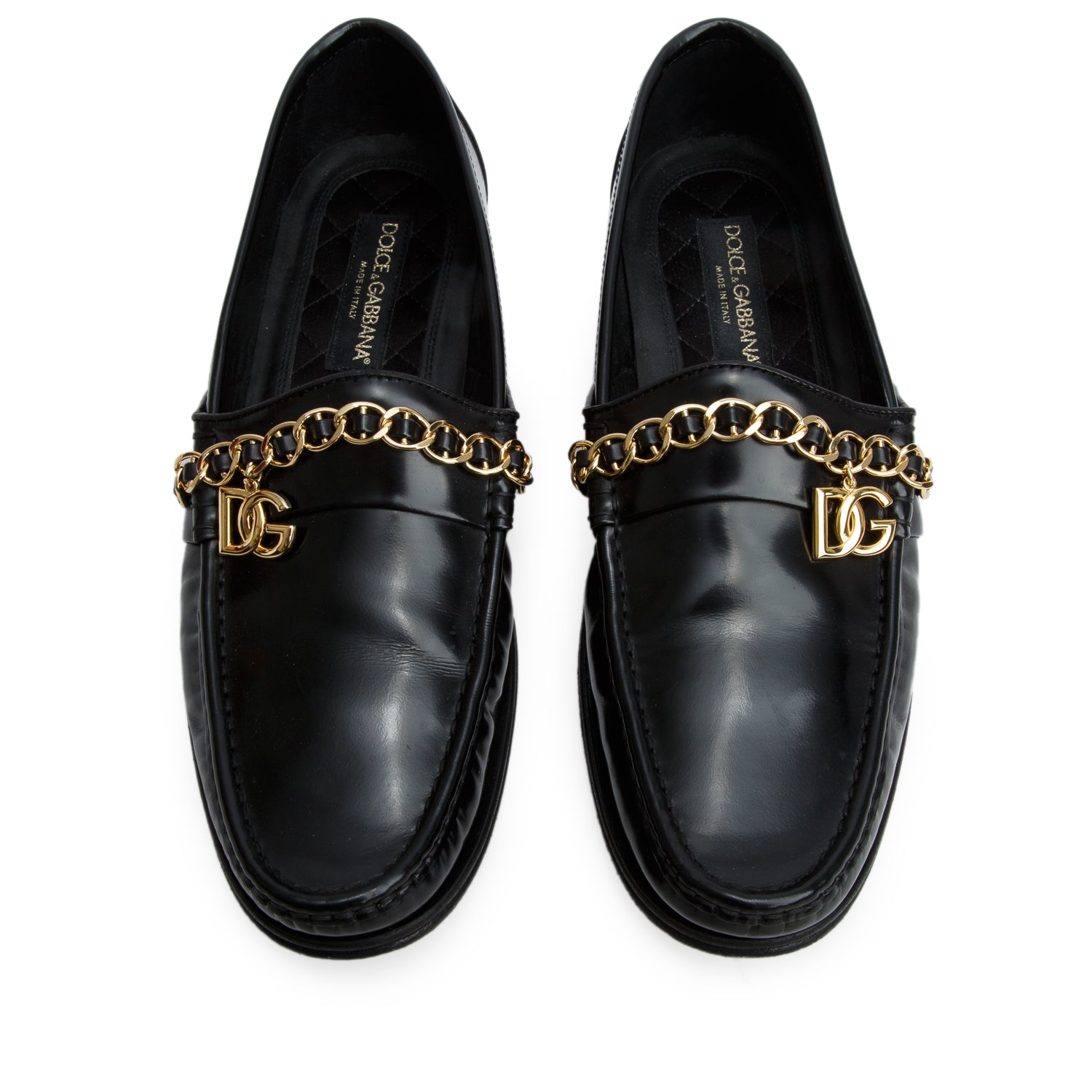 Dolce & Gabbana Black Vitello Polished Leather Visconti Loafers, Men's Size 9 w/ Box
