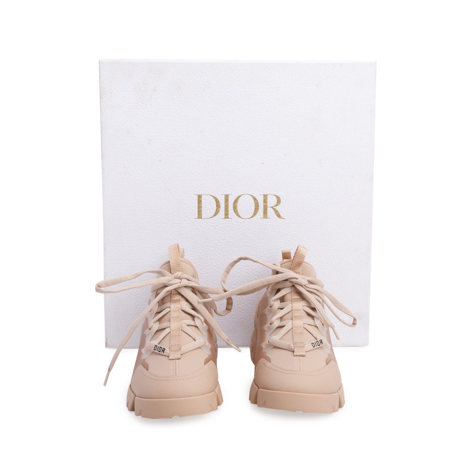 Christian Dior Pink Neoprene Rubber D-Connect Sneakers, Women's Size 34.5 w/ Box