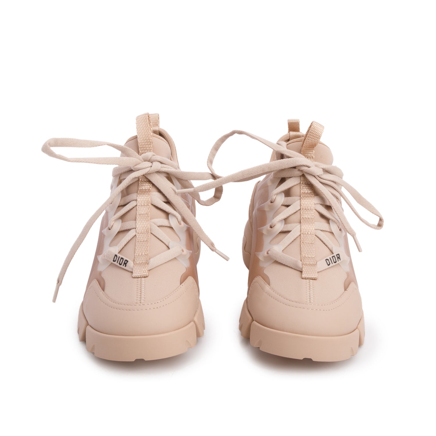 Christian Dior Pink Neoprene Rubber D-Connect Sneakers, Women's Size 34.5 w/ Box