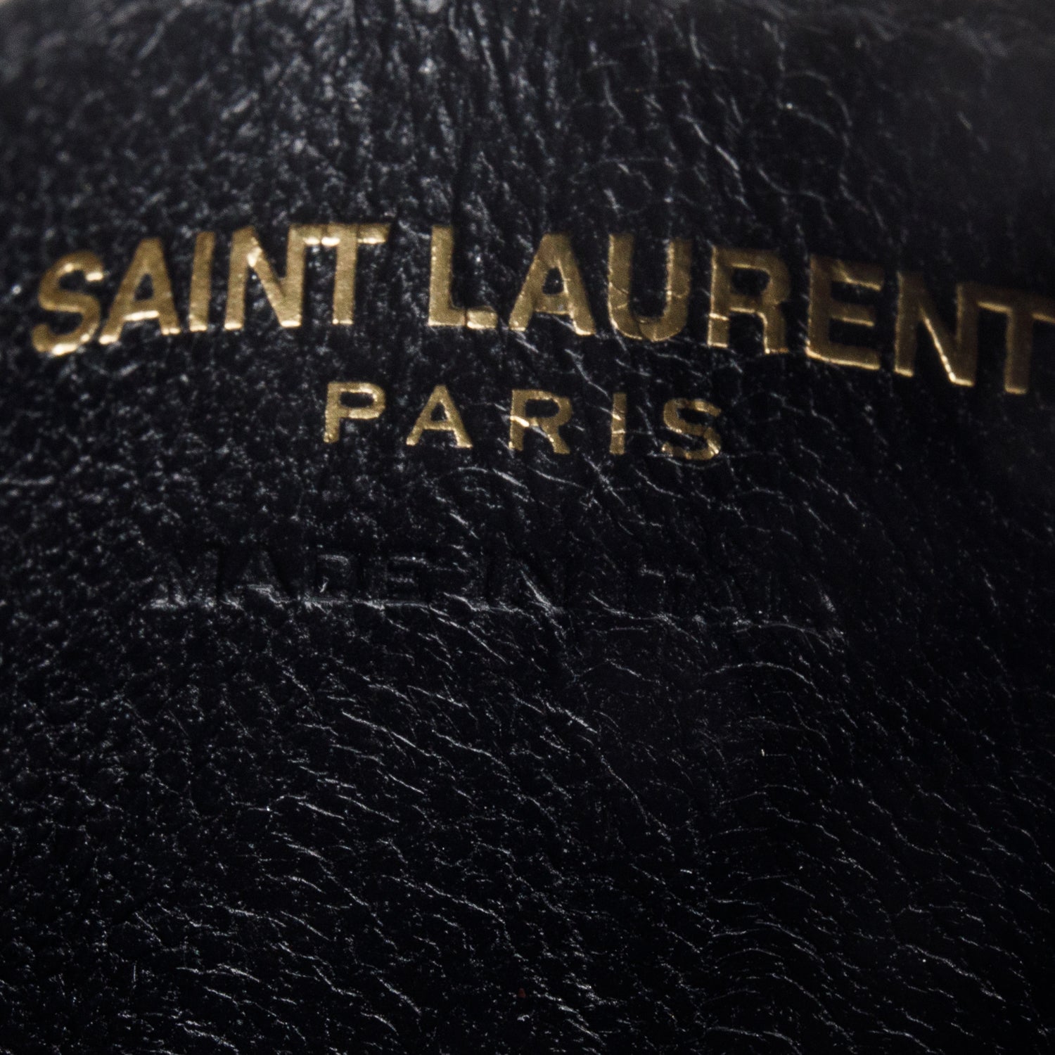 Saint Laurent 2022 Grey Grain de Poudre Chevron Cassandre Card Holder