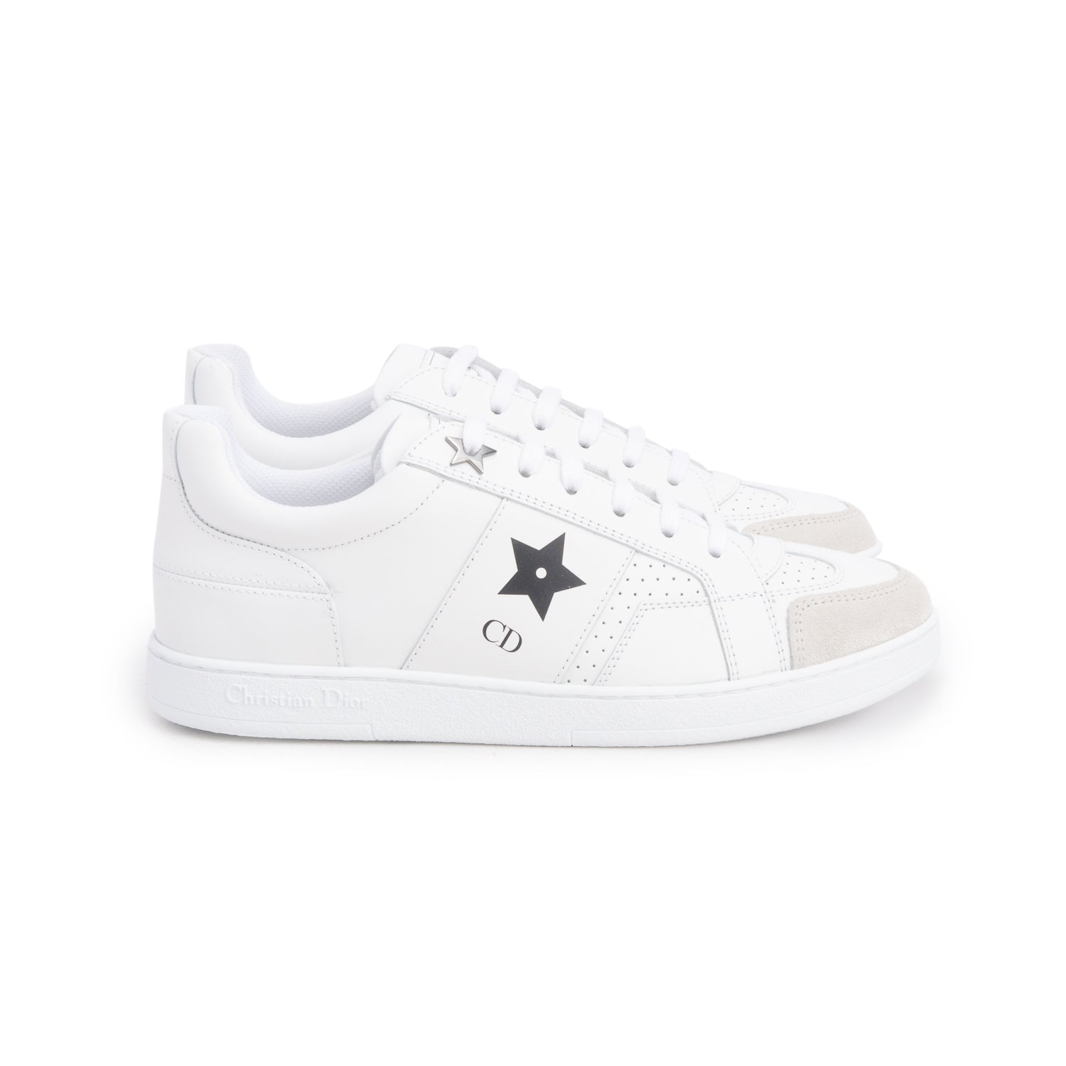 Christian Dior 2022 White Calfskin Star Ors Low Top Sneakers, Women's Size 35 w/ Box