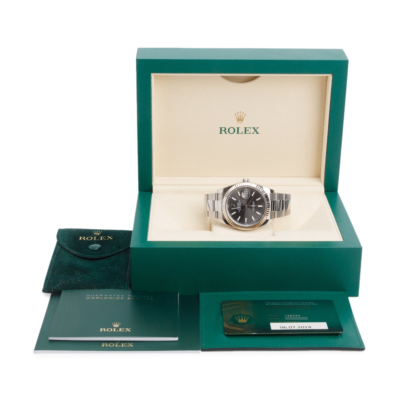 Rolex 2024 Stainless Steel Oyster Perpetual Datejust 41 MM Watch Slate Dial 126334 w/ Box & Papers