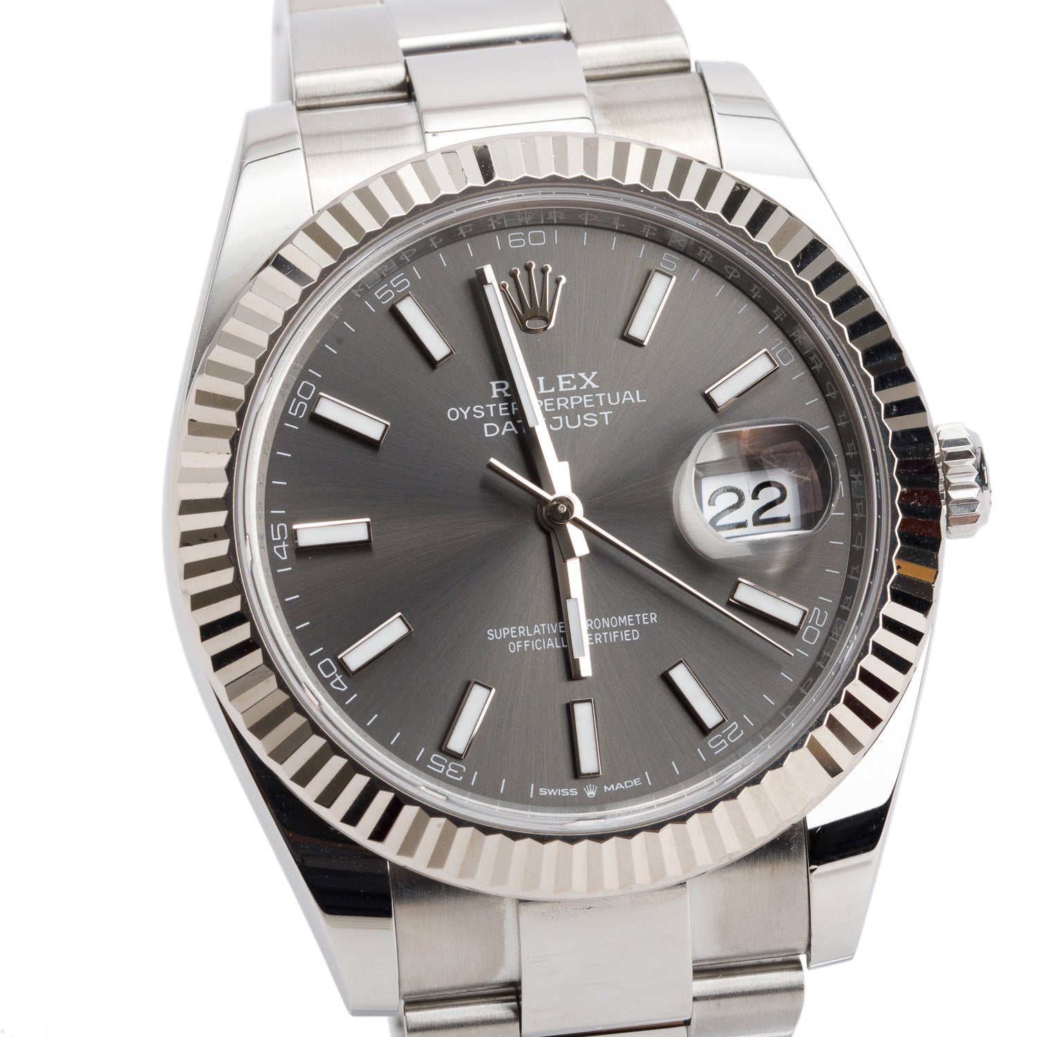 Rolex 2024 Stainless Steel Oyster Perpetual Datejust 41 MM Watch Slate Dial 126334 w/ Box & Papers