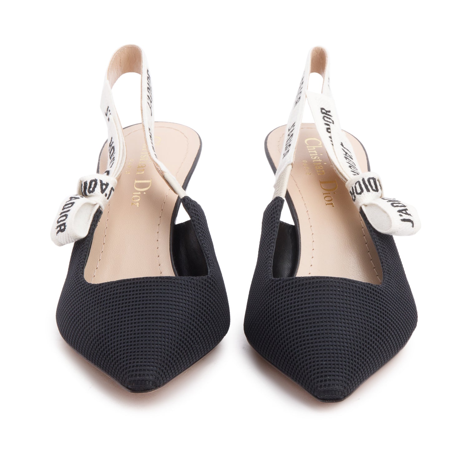 Christian Dior 2022 Black Technical Fabric Ribbon J'Adior Slingback Pumps, Women's Size 36 w/ Box