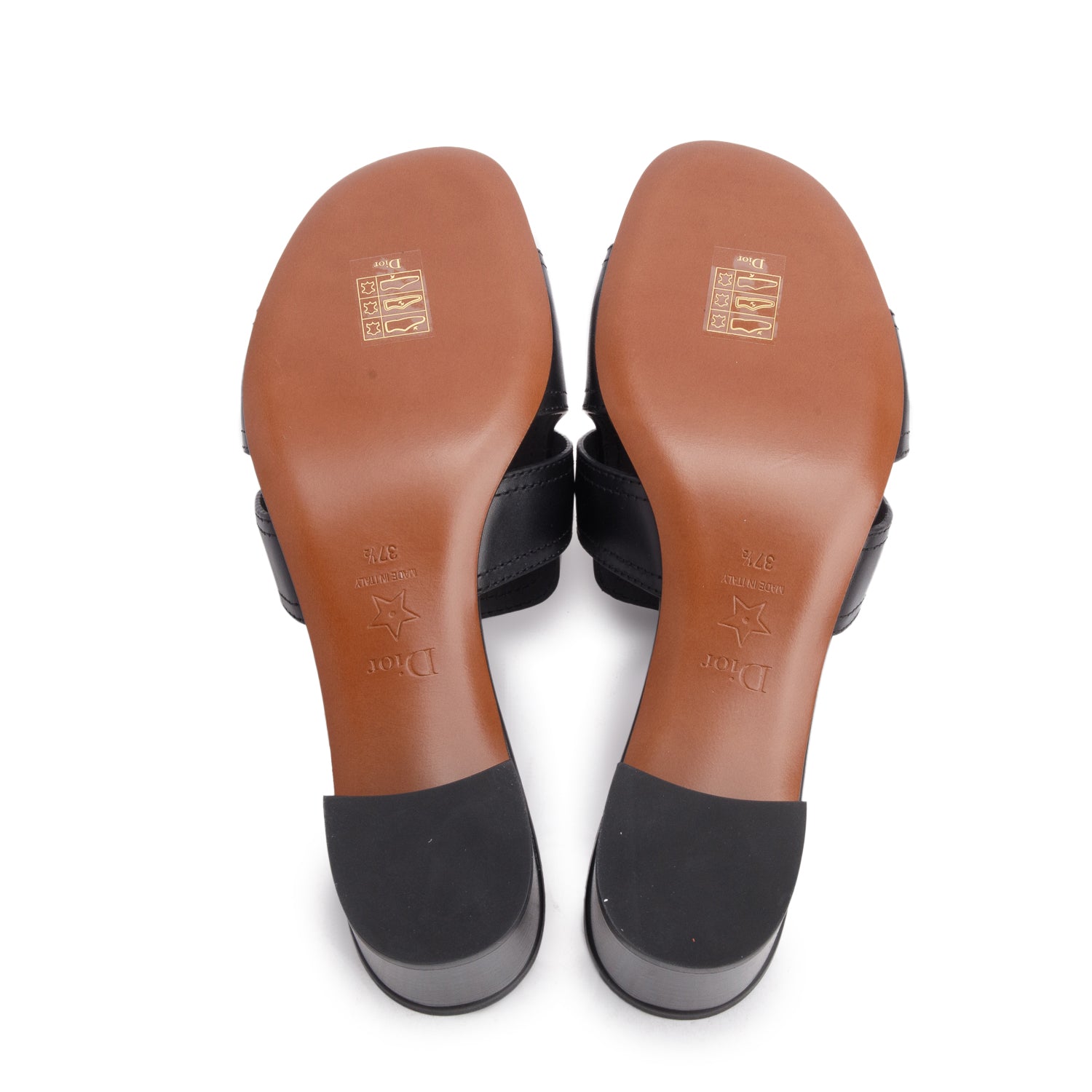 Christian Dior 2023 Black Calfskin 30 Montaigne Heeled Slide, Women's Size 37.5 w/ Box