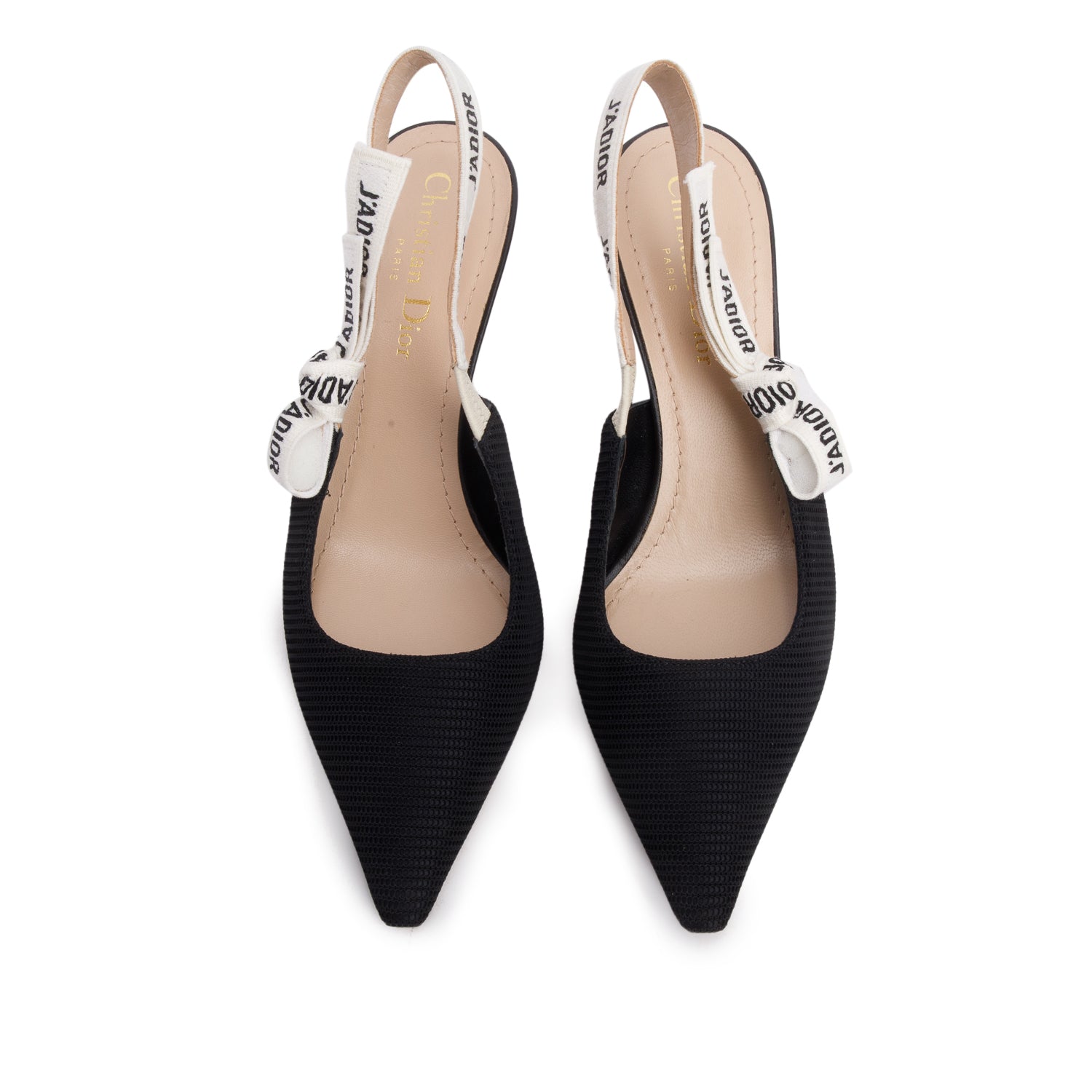 Christian Dior 2023 Black Technical Fabric Ribbon J'Adior Slingback Pumps, Women's Size 36 w/ Box