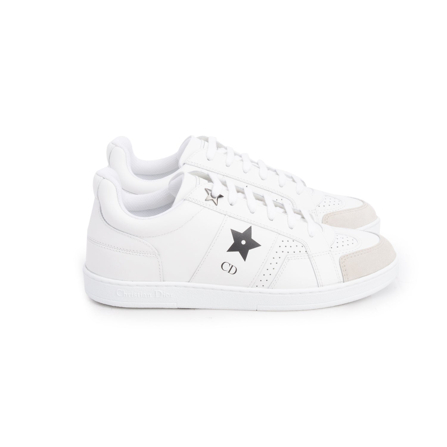 Christian Dior 2022 White Calfskin Star Ors Low Top Sneakers, Women's Size 36 w/ Box
