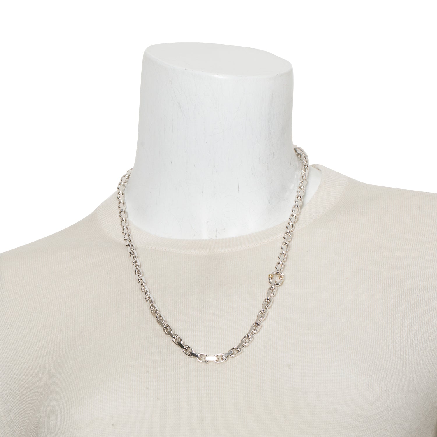 Tiffany & Co. Sterling Silver & 18k Yellow Gold Makers Chain Necklace w/ Box