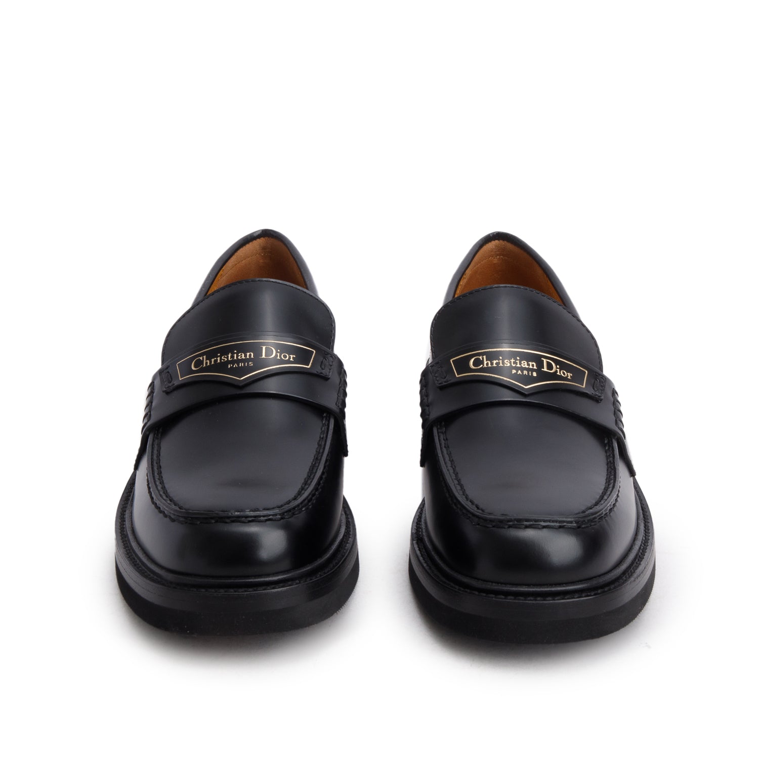 Christian Dior 2022 Black Brushed Calfskin Boy Loafers, Women's Size 37 w/ Box