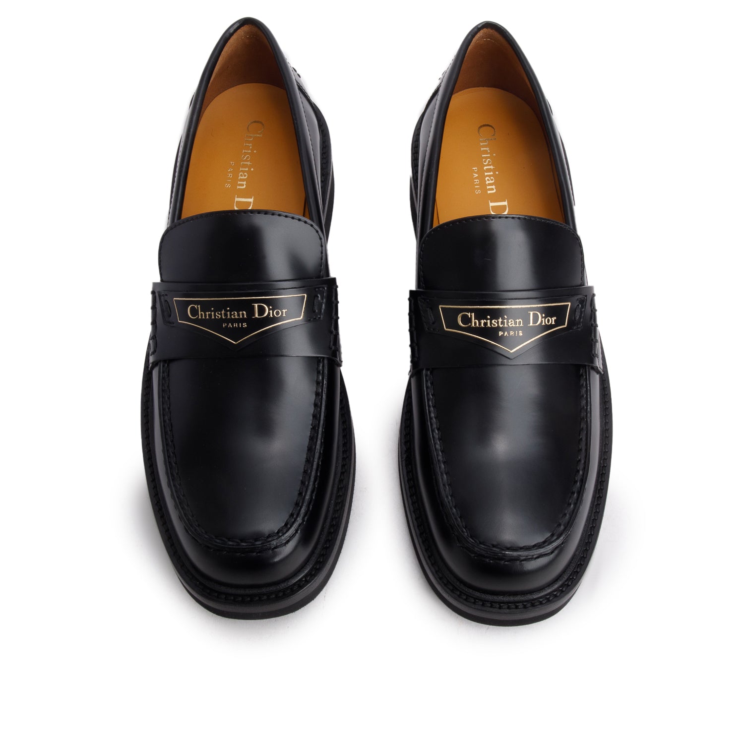 Christian Dior 2022 Black Brushed Calfskin Boy Loafers, Women's Size 37 w/ Box