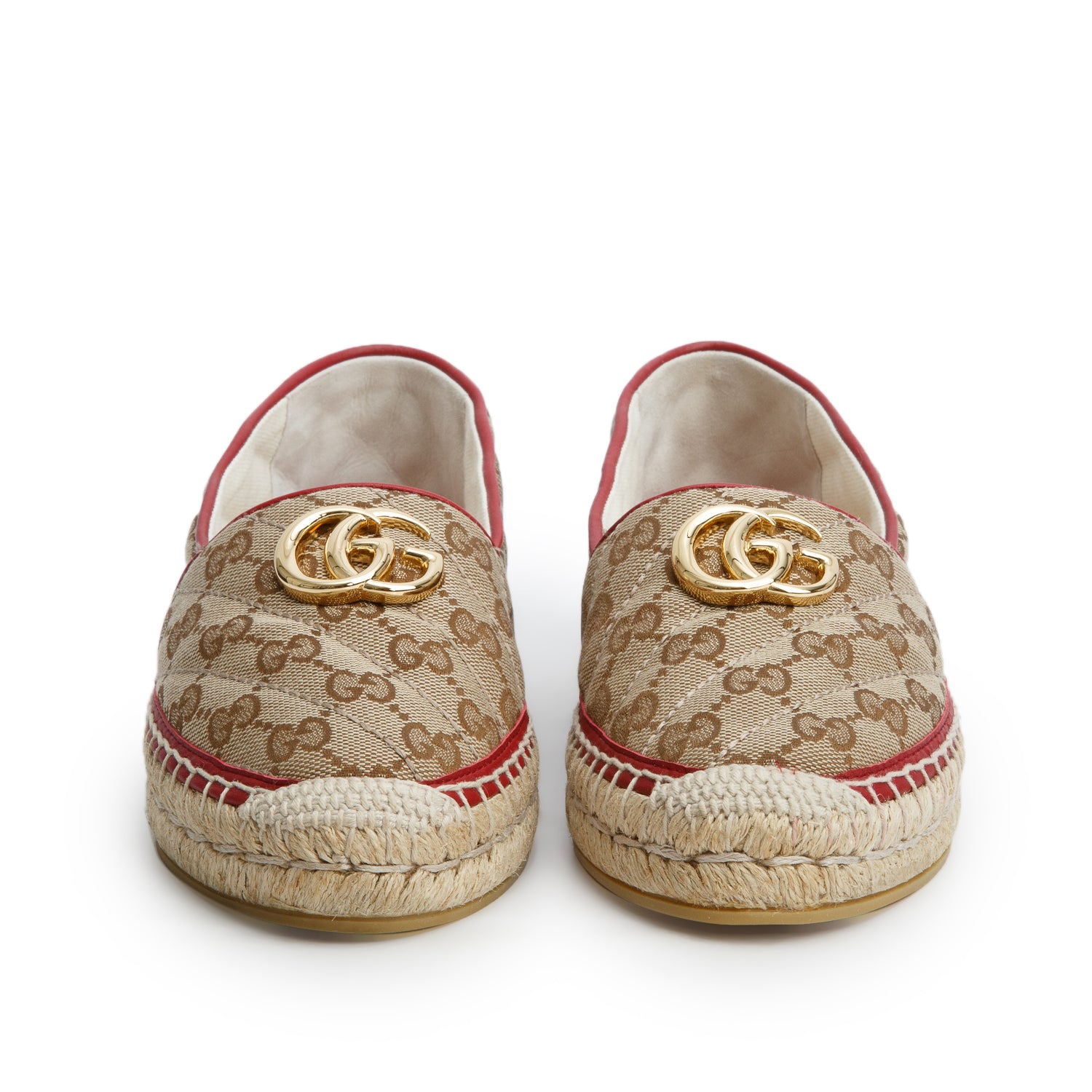 Gucci Beige Monogram Matelasse GG Marmont Espadrilles, Women's Size 37.5 w/ Box