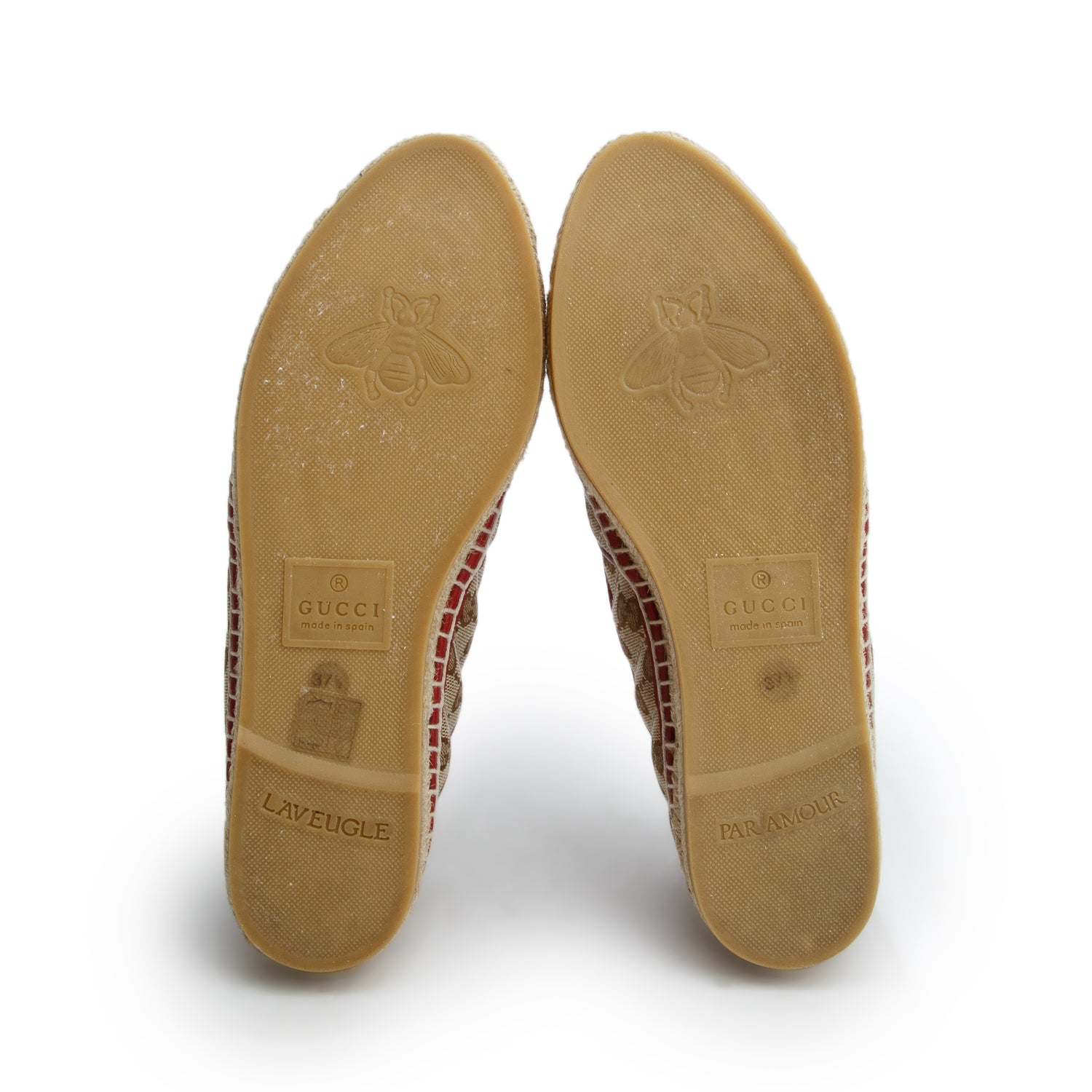 Gucci Beige Monogram Matelasse GG Marmont Espadrilles, Women's Size 37.5 w/ Box