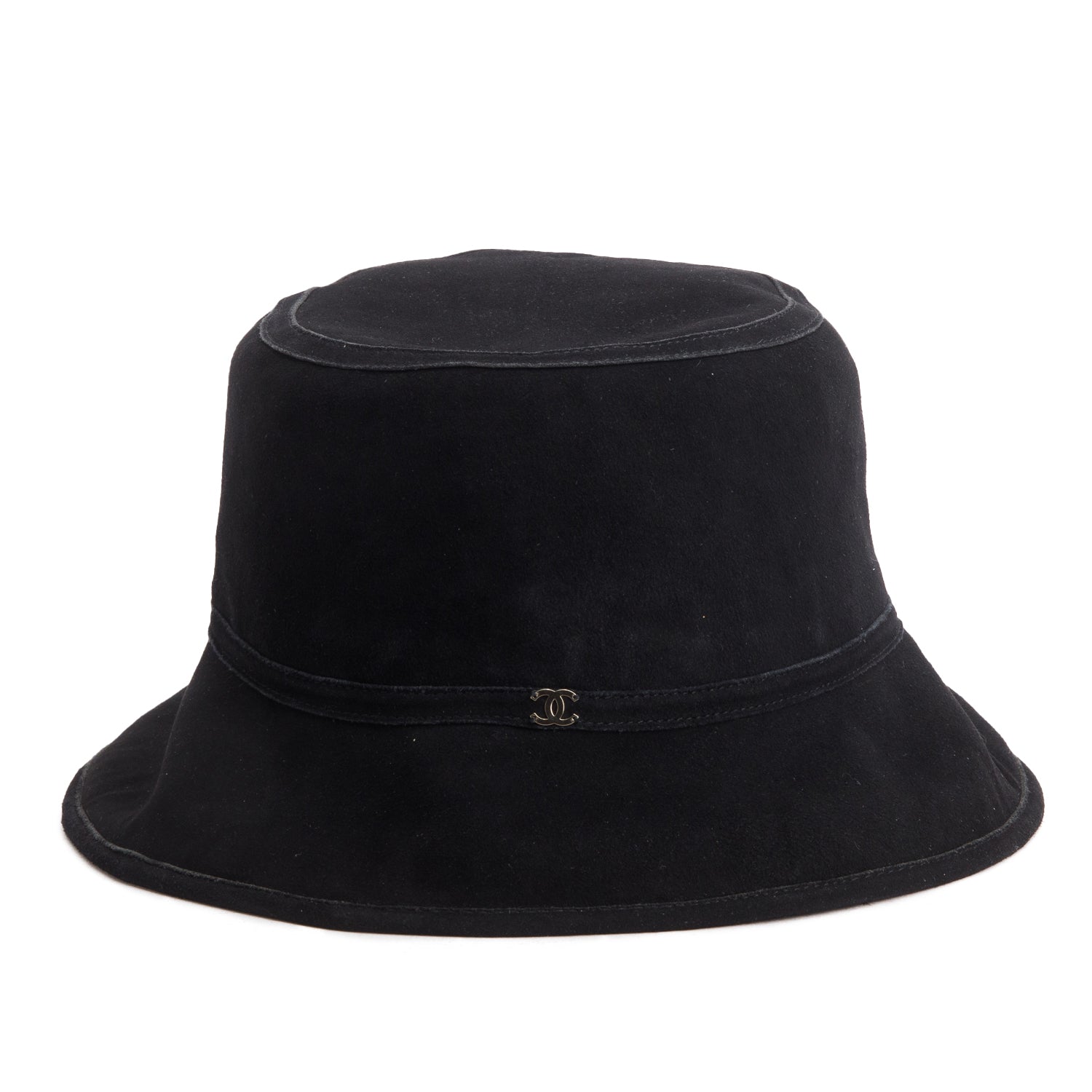 Chanel 2026 Black Suede & Shearling Reversible Bucket hat w/ Box & Receipt