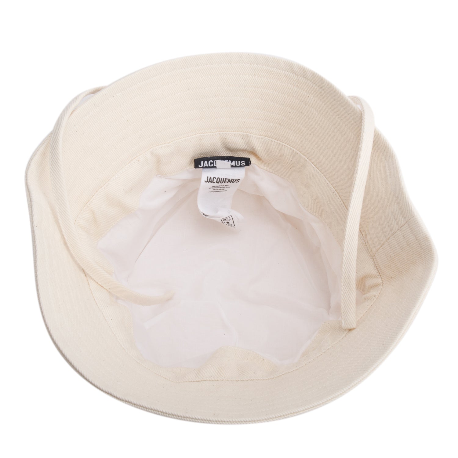 Jacquemus Cream Canvas Gadjo Bucket Hat, Size 60
