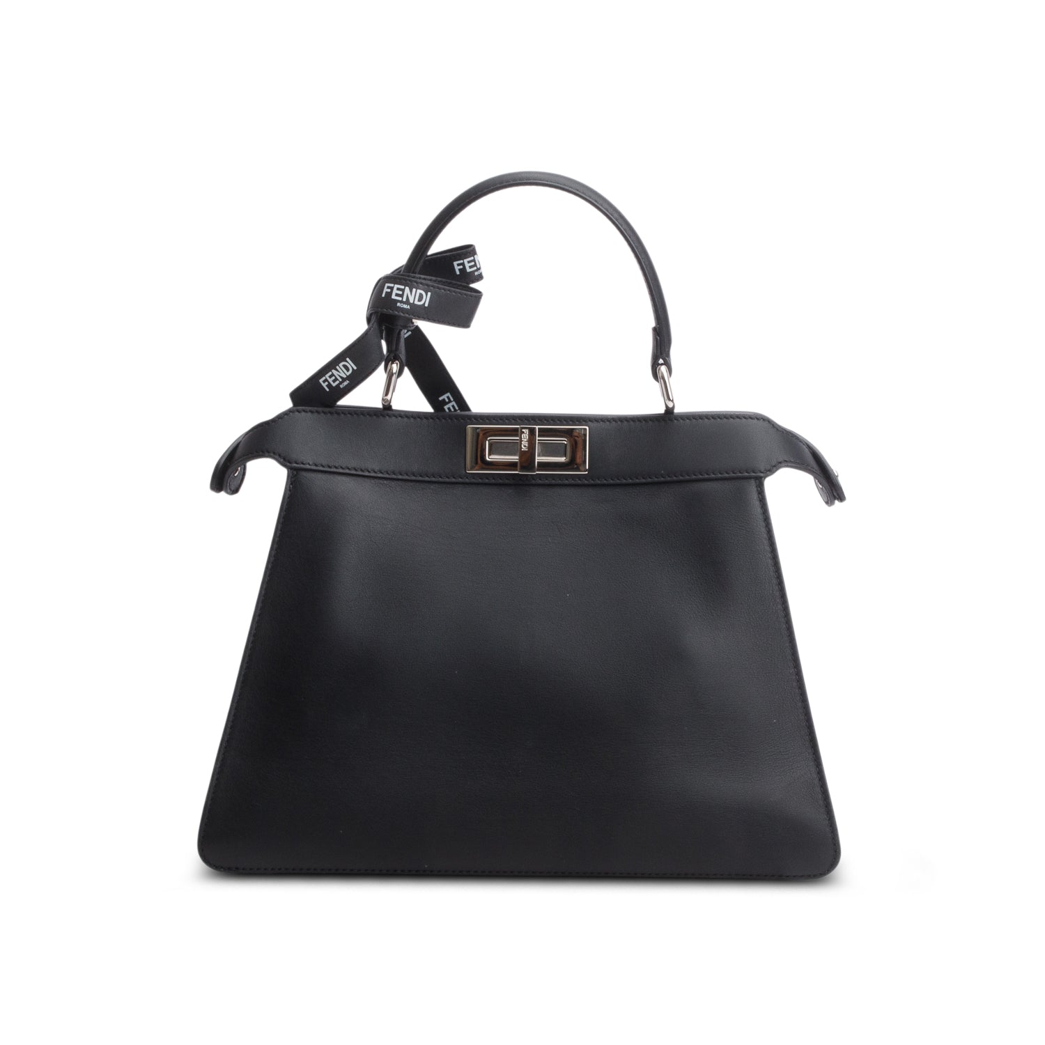 Fendi x Marc Jacobs 2023 Black Vitello Seta Calfskin Medium Peekabook ISeeU w/ Pouch & Strap