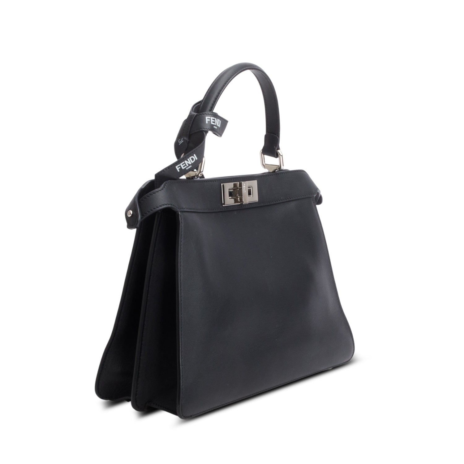 Fendi x Marc Jacobs 2023 Black Vitello Seta Calfskin Medium Peekabook ISeeU w/ Pouch & Strap