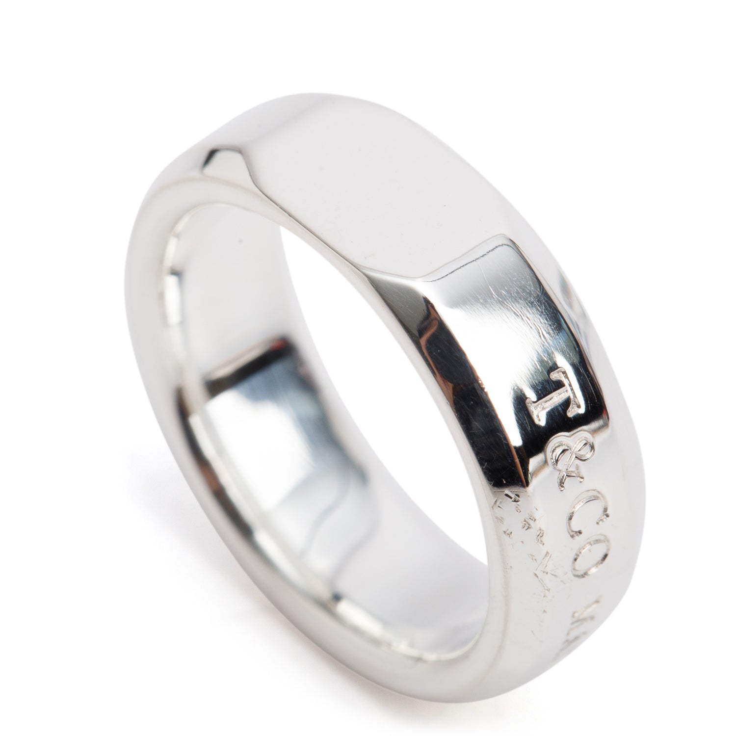 Tiffany & Co. Sterling Silver 1837 Makers Slice Wide Ring, Size 8.25