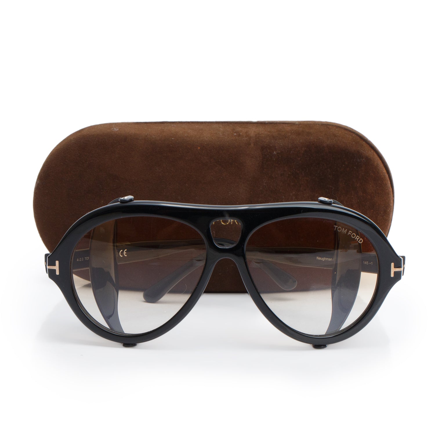 Tom Ford TF 882 Black Neughman Aviator Sunglasses w/ Case
