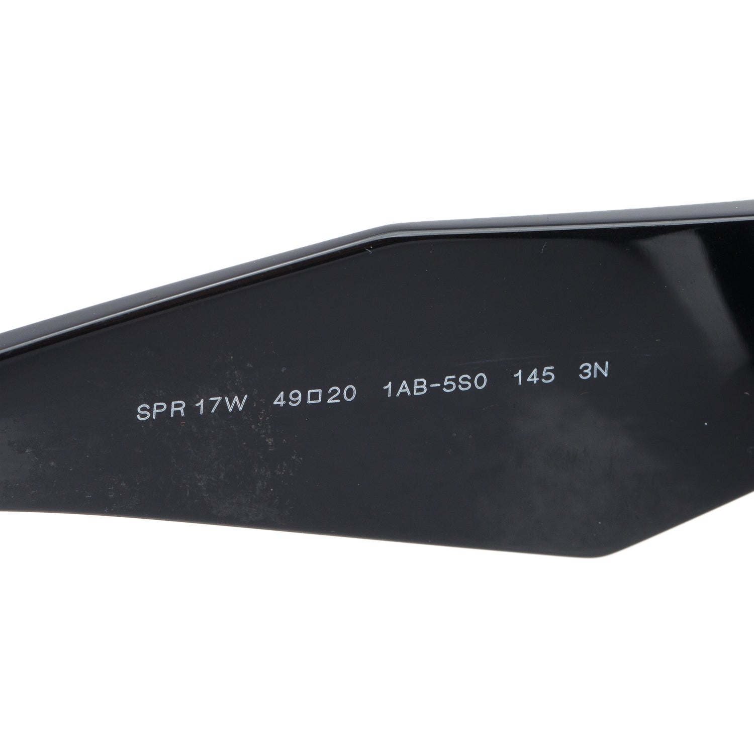 Prada SPR 17W Black Acetate Symbole Rectangular Sunglasses w/ Case